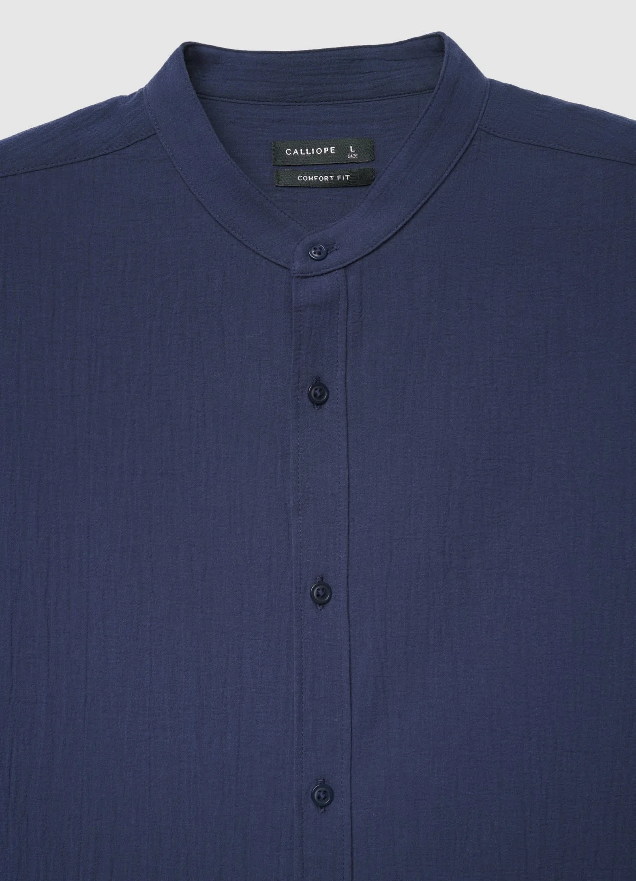 Camicia coreana a tinta unita - Image 5