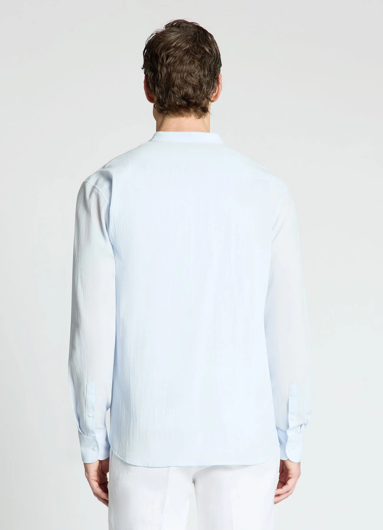 Camicia coreana a tinta unita - Image 3
