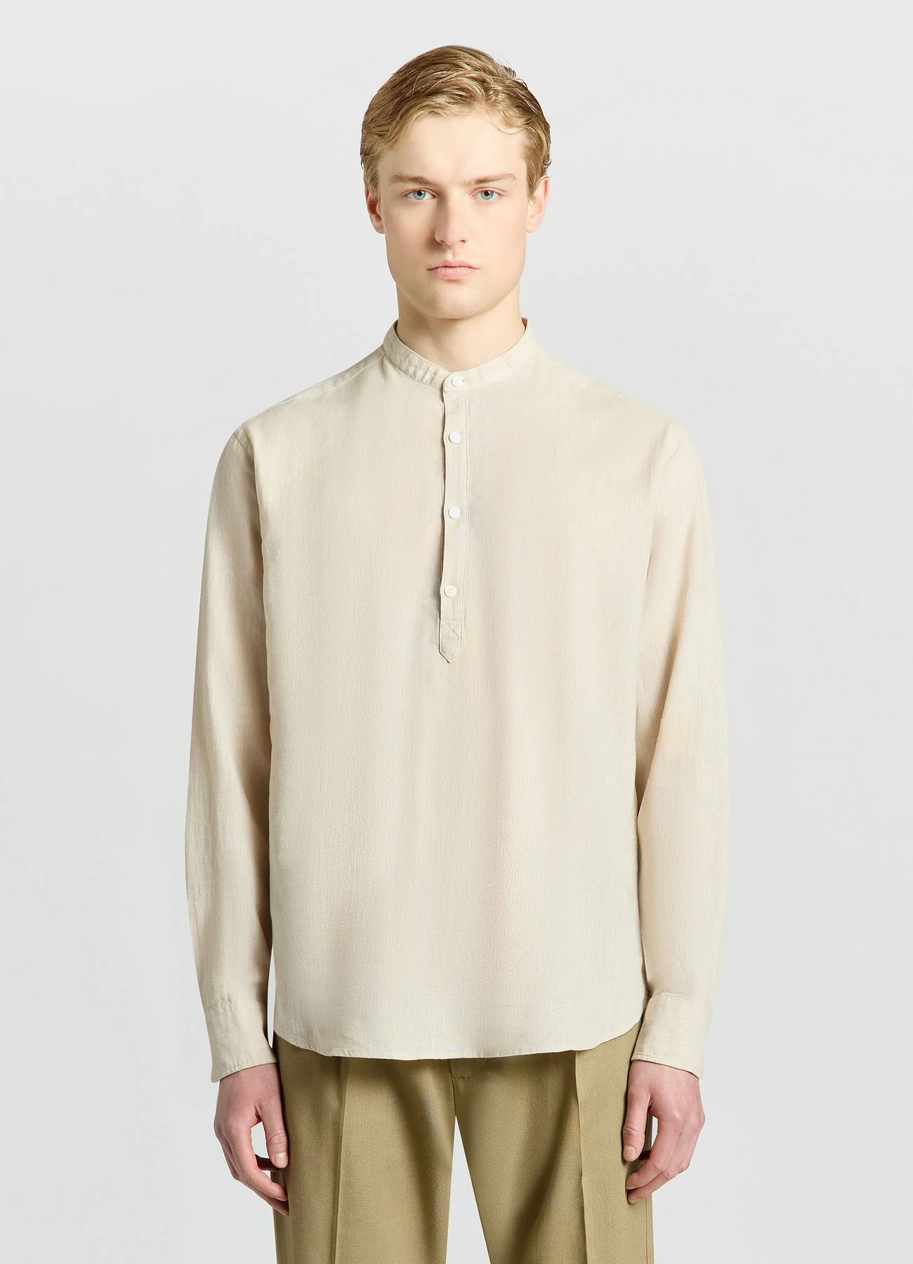Camicia coreana con mezza abbottonatura - Image 2