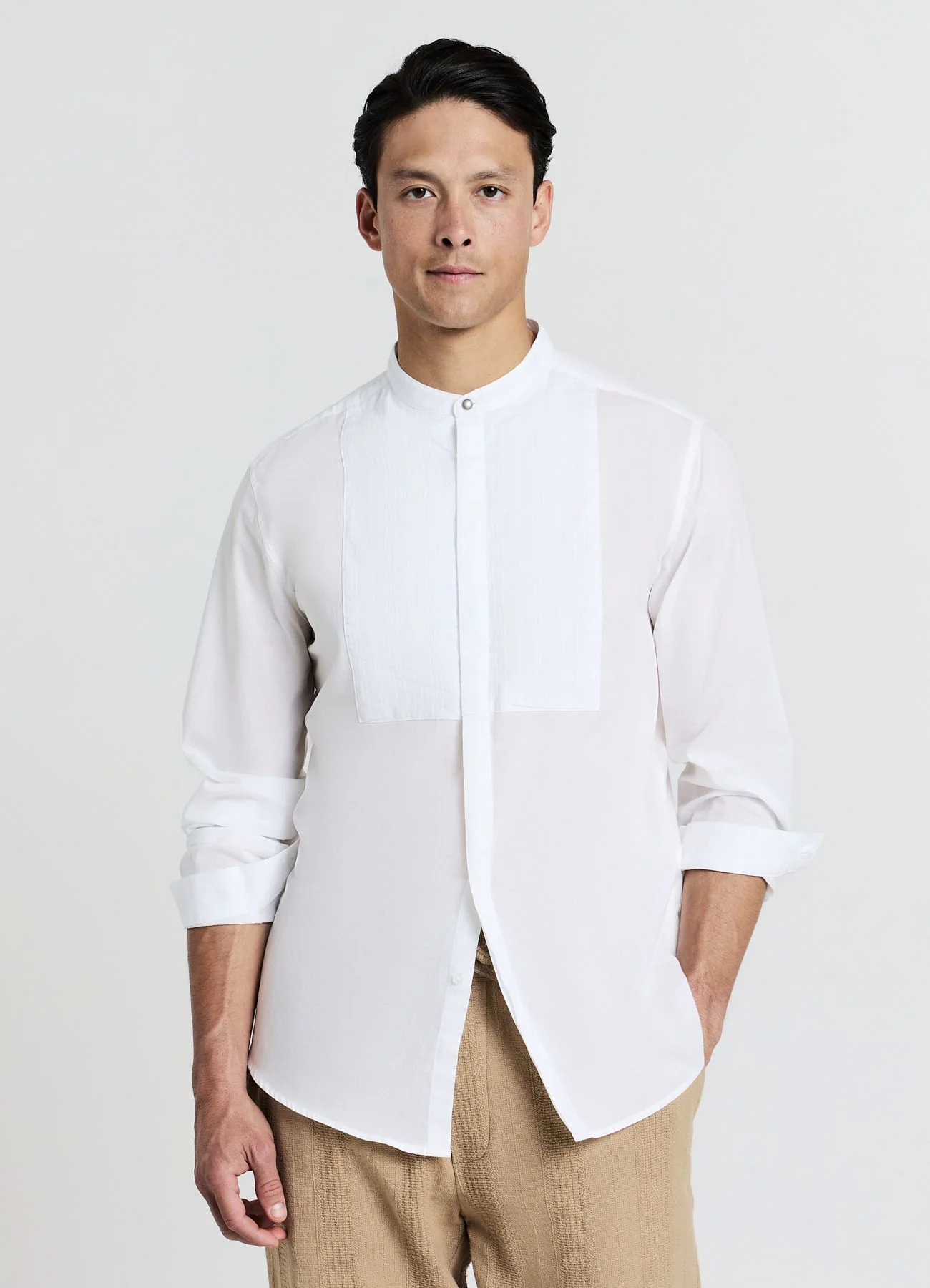 Camicia coreana con plastron - Image 2