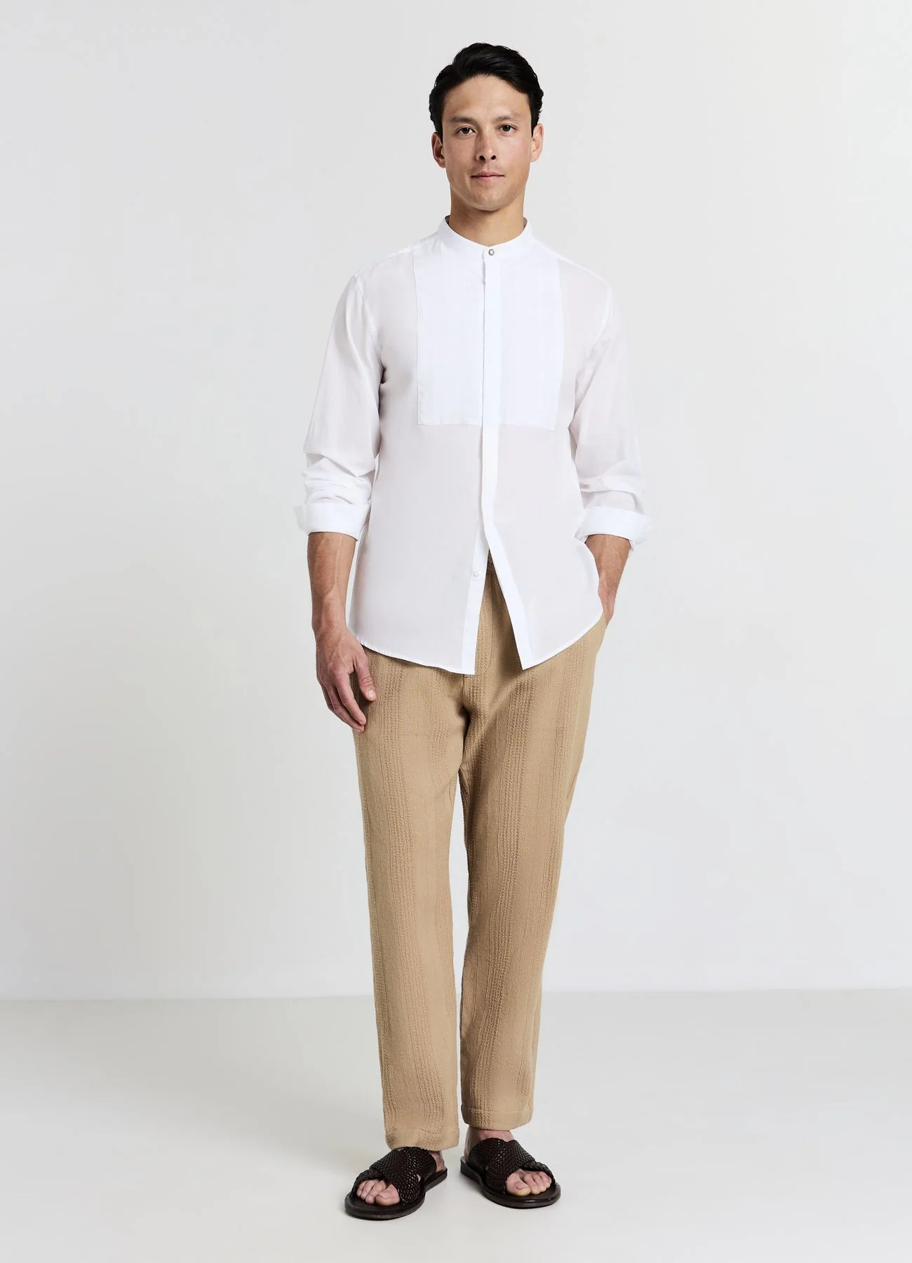 Camicia coreana con plastron - Image 4