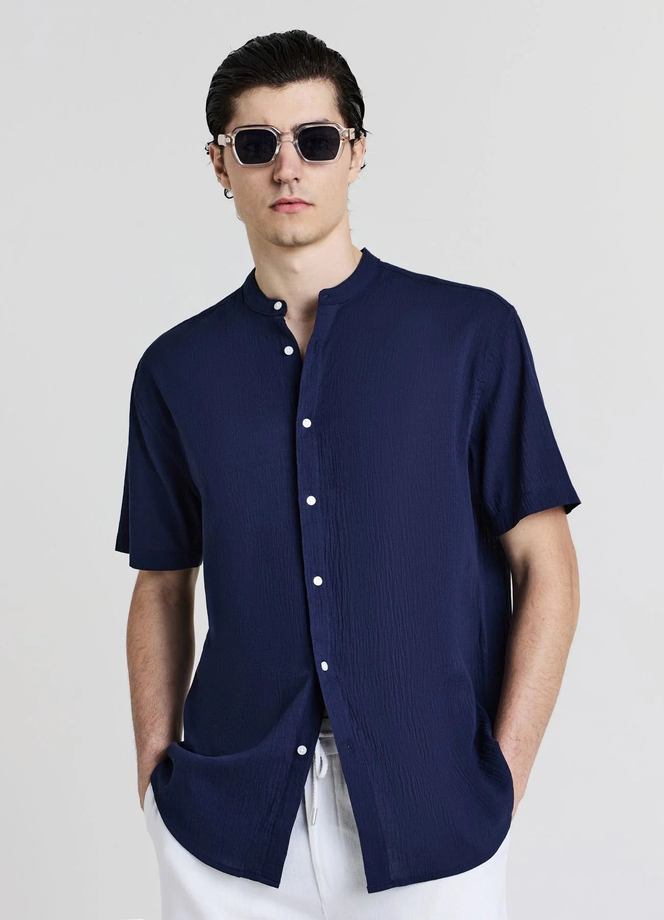 Camicia coreana cotone crinkle - Image 2