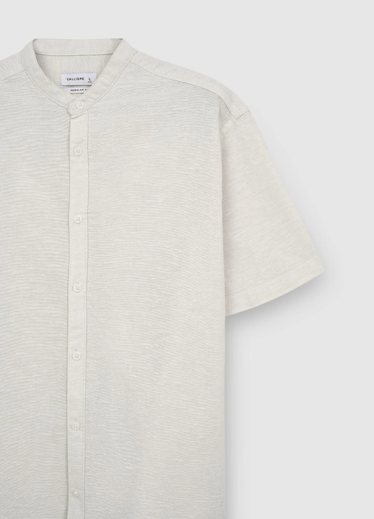 Camicia coreana misto lino - Image 5