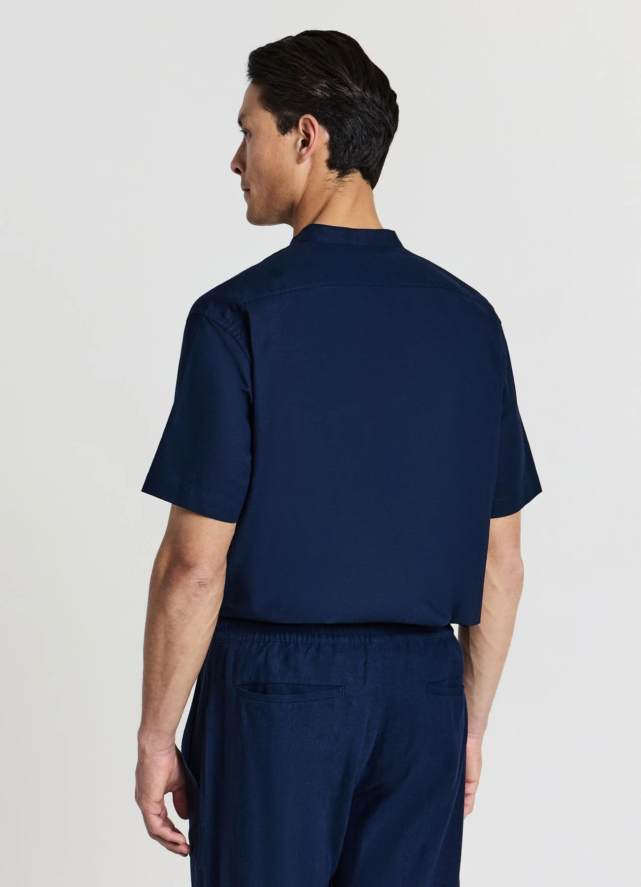 Camicia coreana misto lino - Image 2