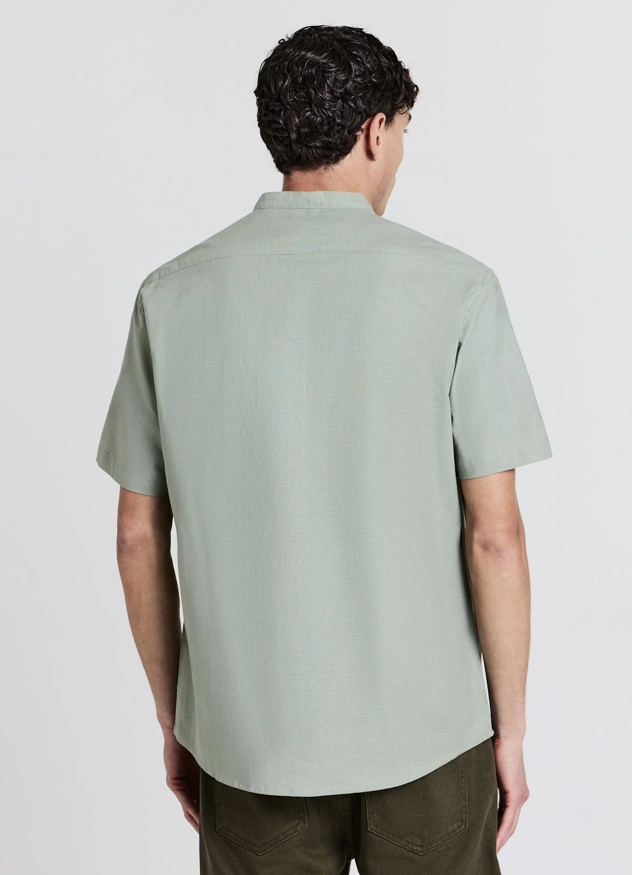 Camicia coreana misto lino