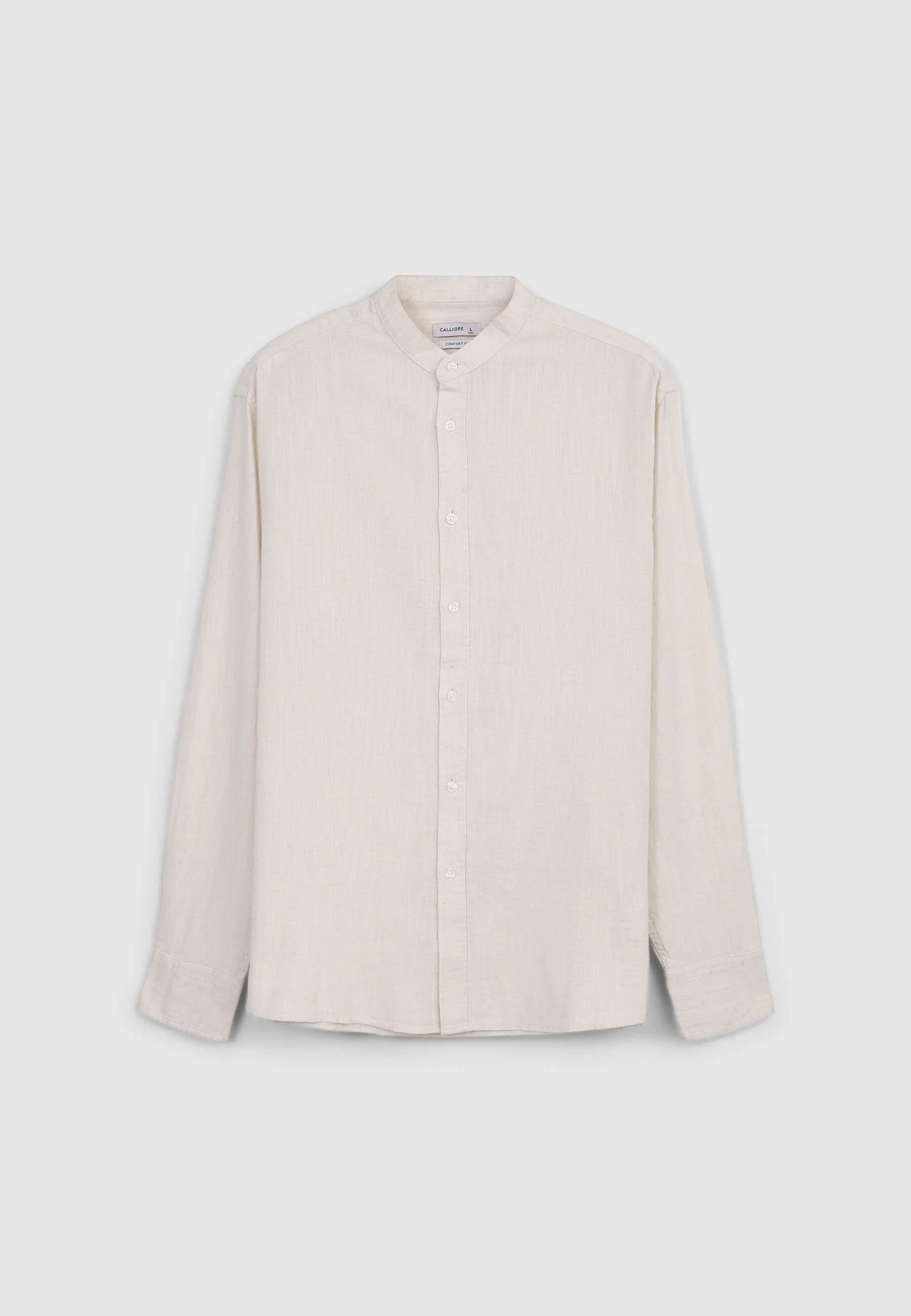 Camicia coreana misto lino - Image 4