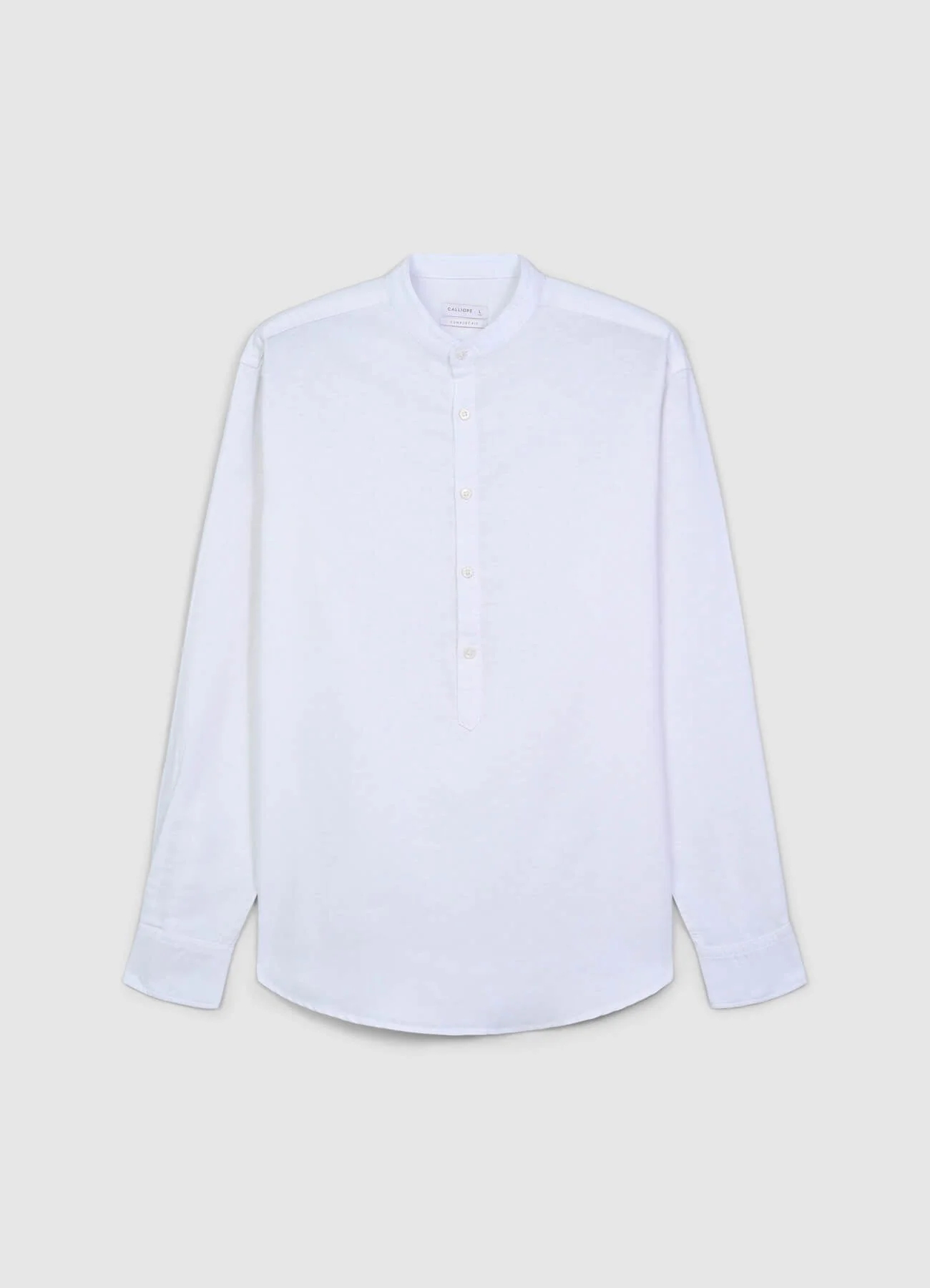 Camicia coreana misto lino - Image 4