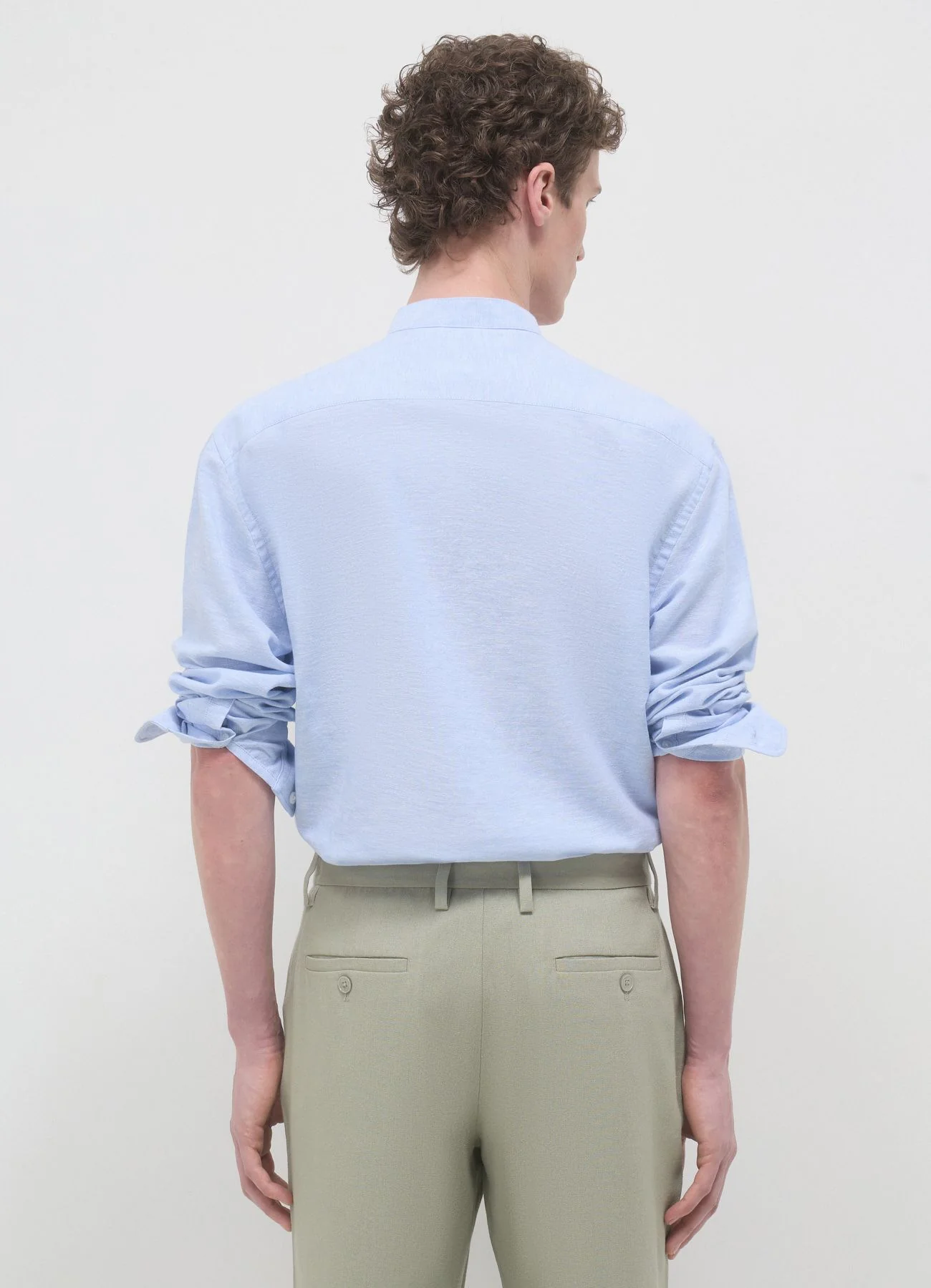 Camicia coreana misto lino