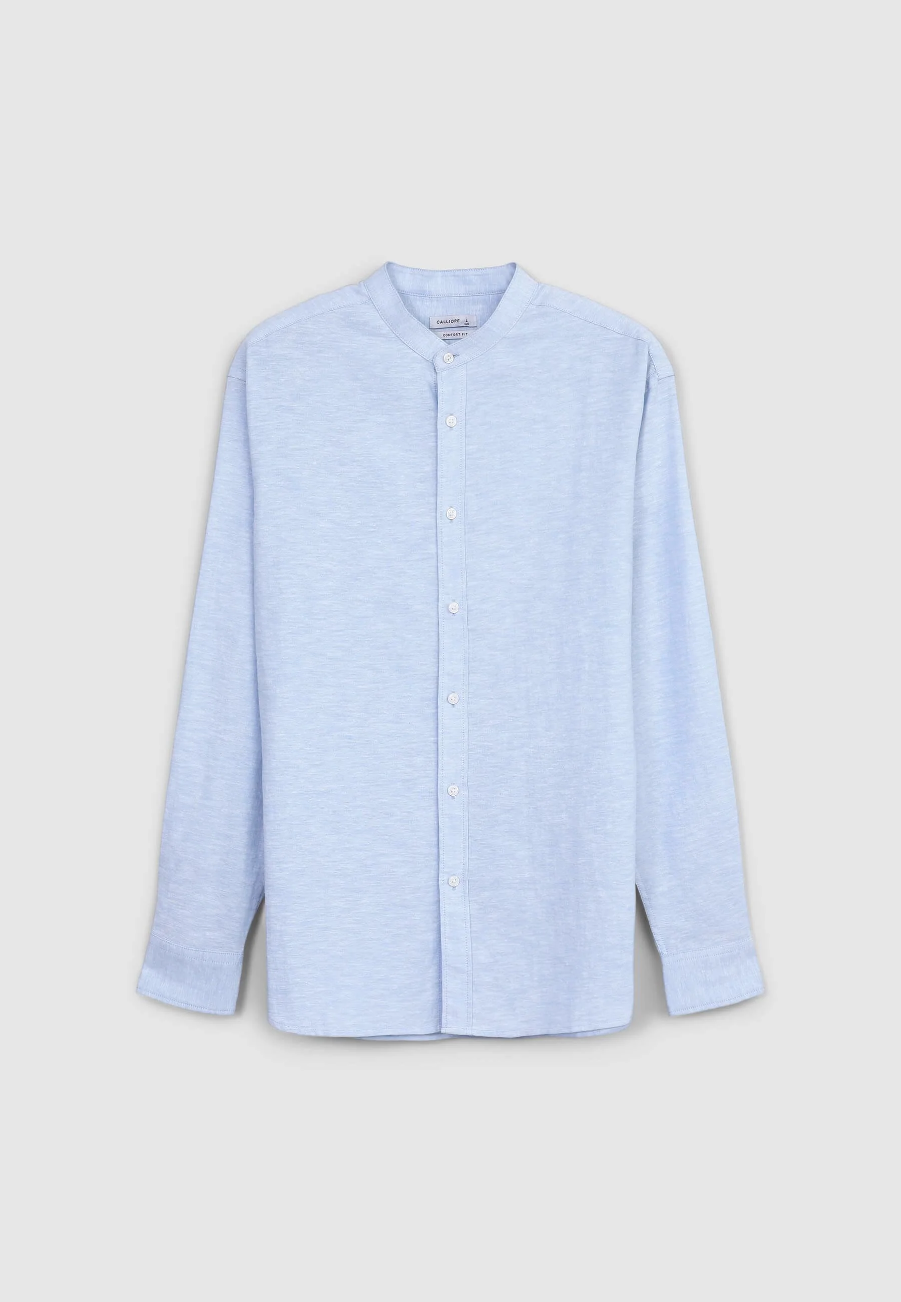 Camicia coreana misto lino - Image 4