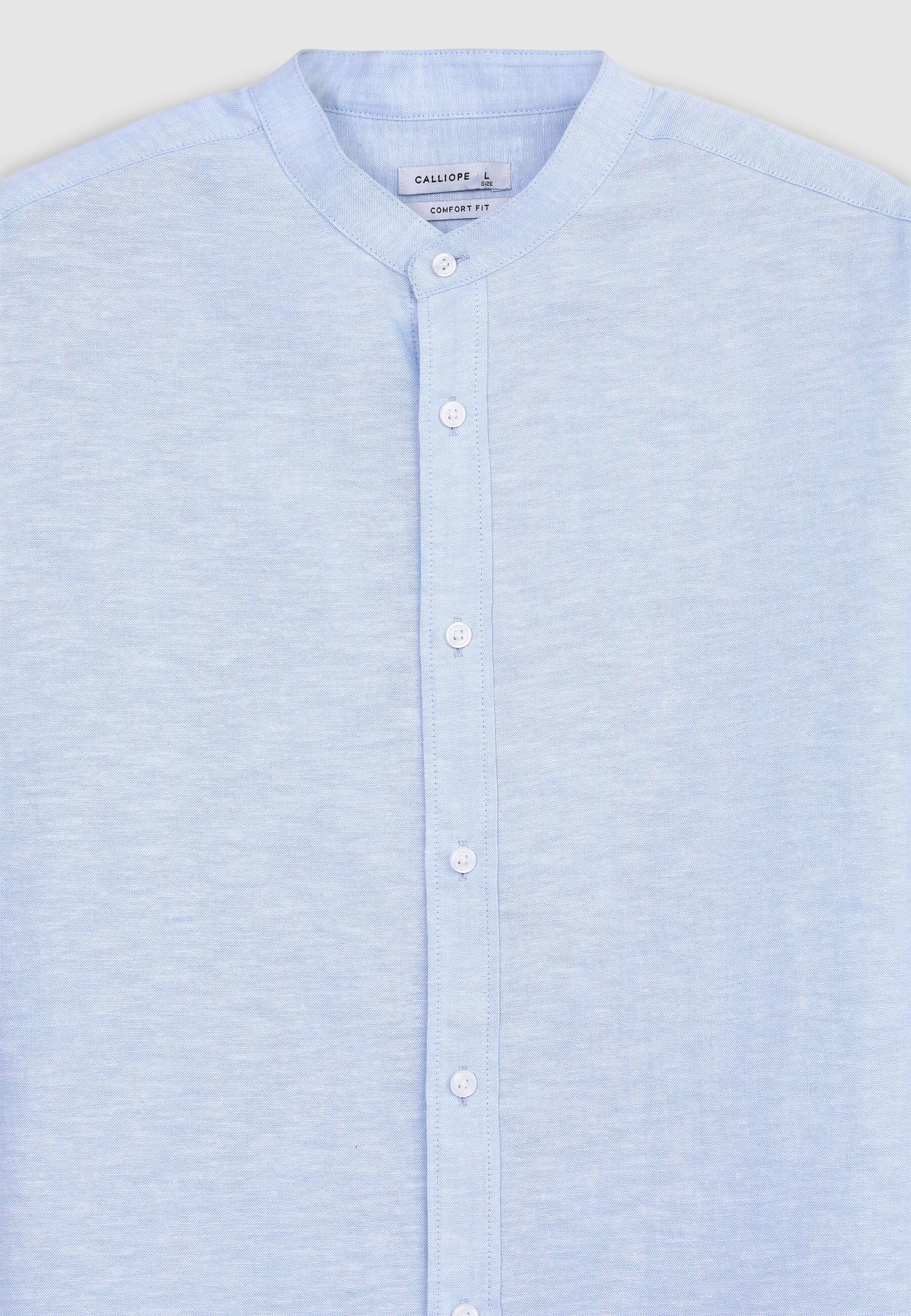 Camicia coreana misto lino - Image 6