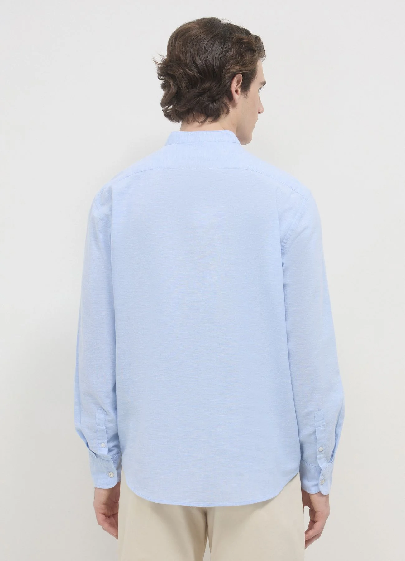 Camicia coreana misto lino - Image 3