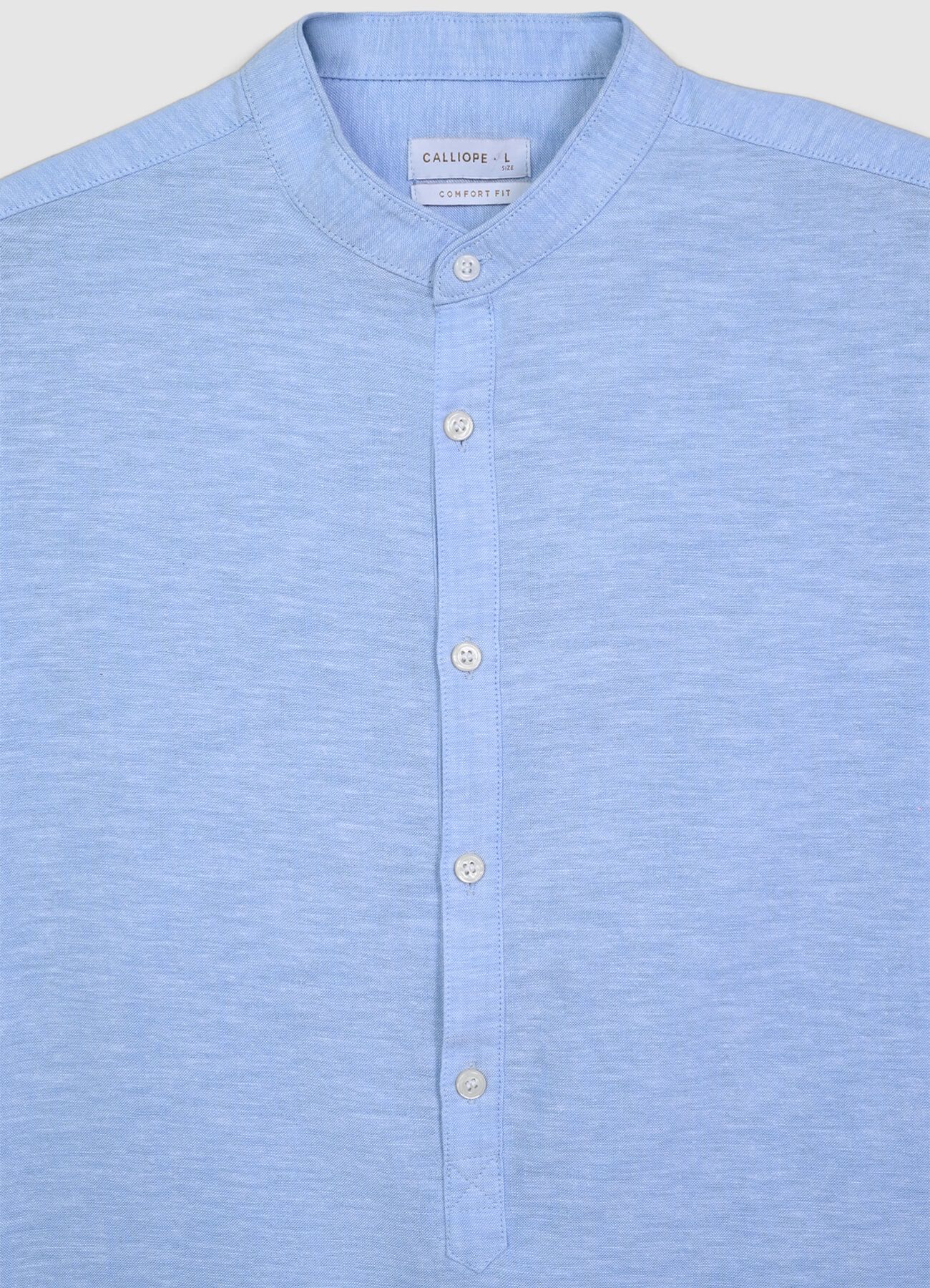 Camicia coreana misto lino - Image 5