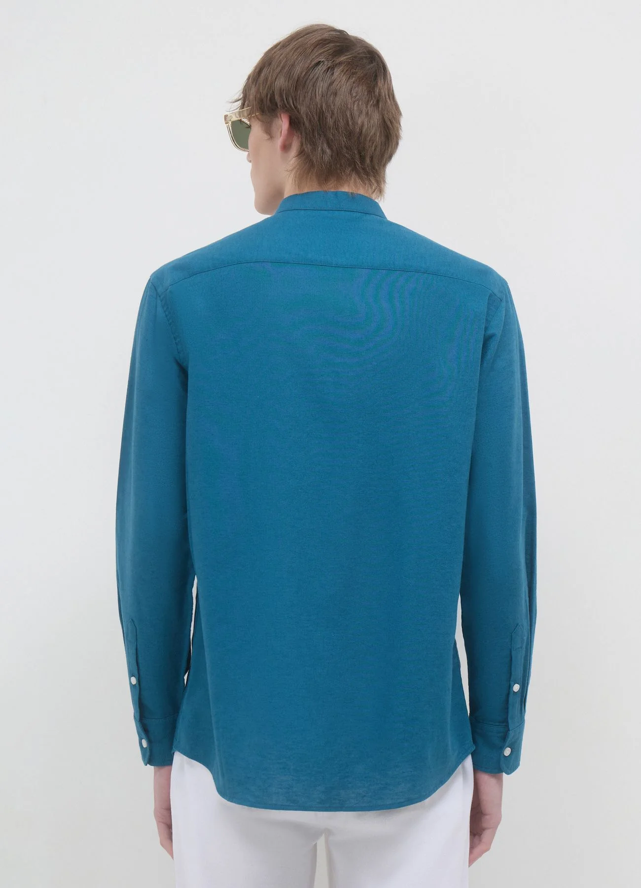 Camicia coreana misto lino - Image 2