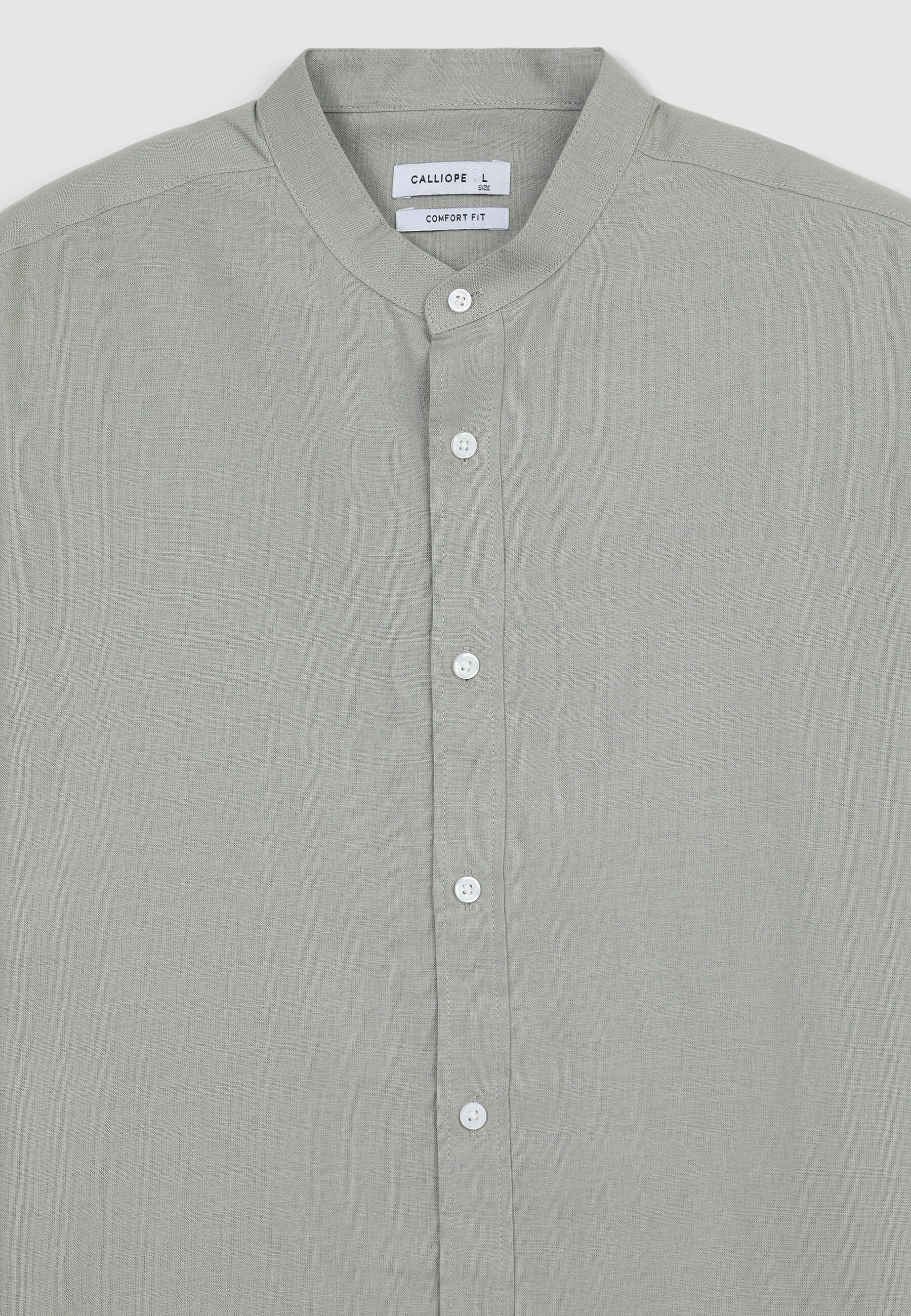 Camicia coreana misto lino - Image 5