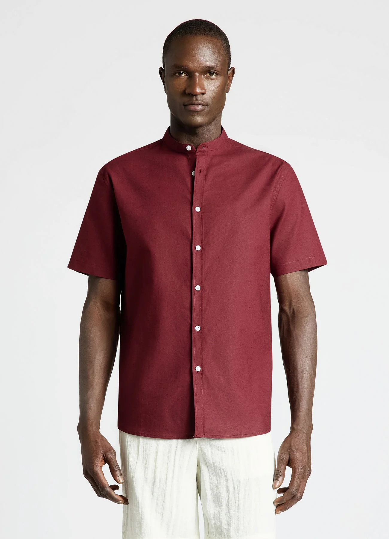 Camicia coreana tinta unita - Image 2