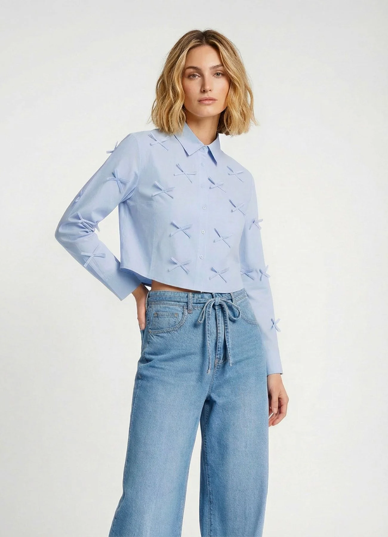 Camicia crop con fiocchi applicati - Image 7