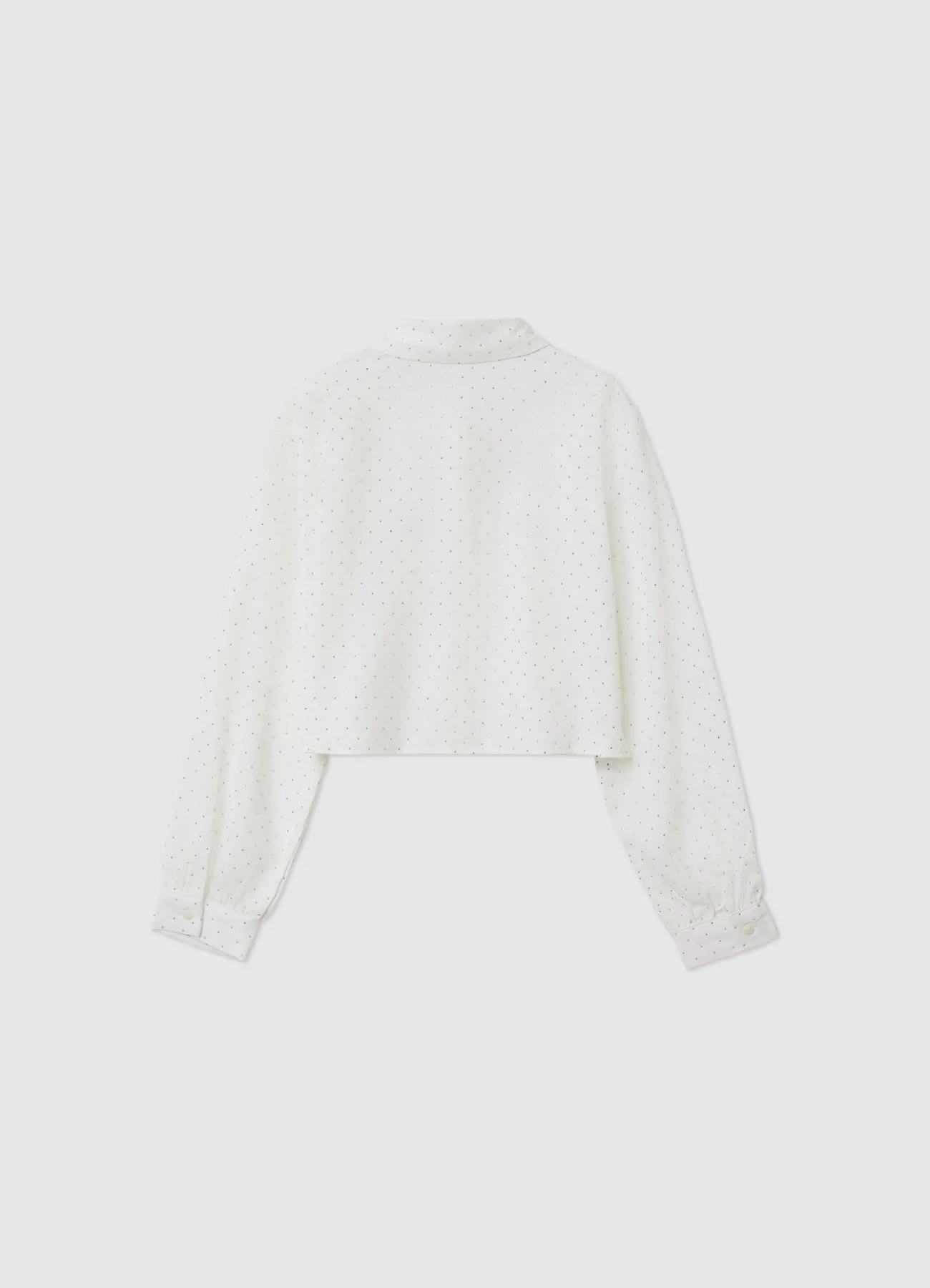 Camicia crop con strass all over - Image 4