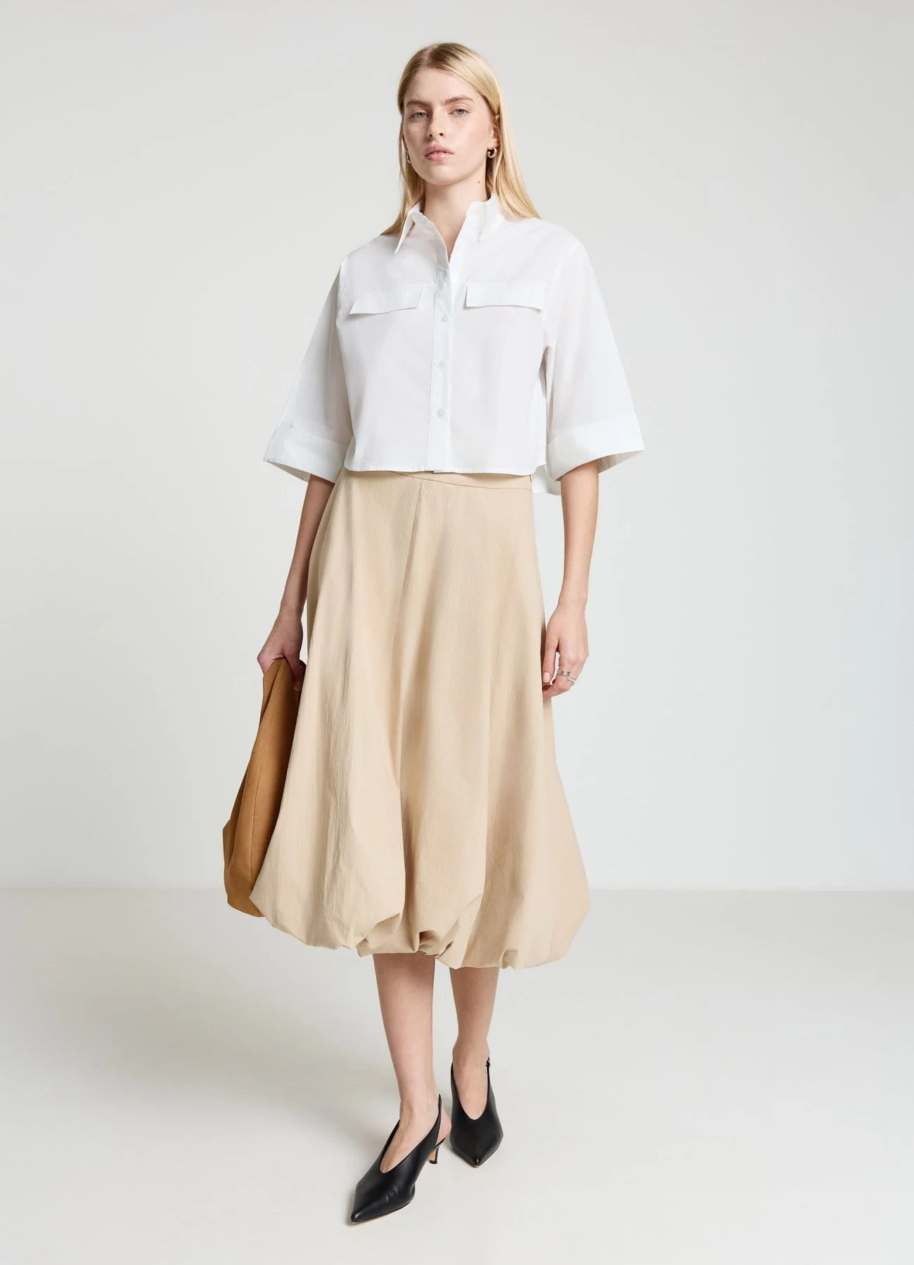 Camicia crop con tasconi - Image 2