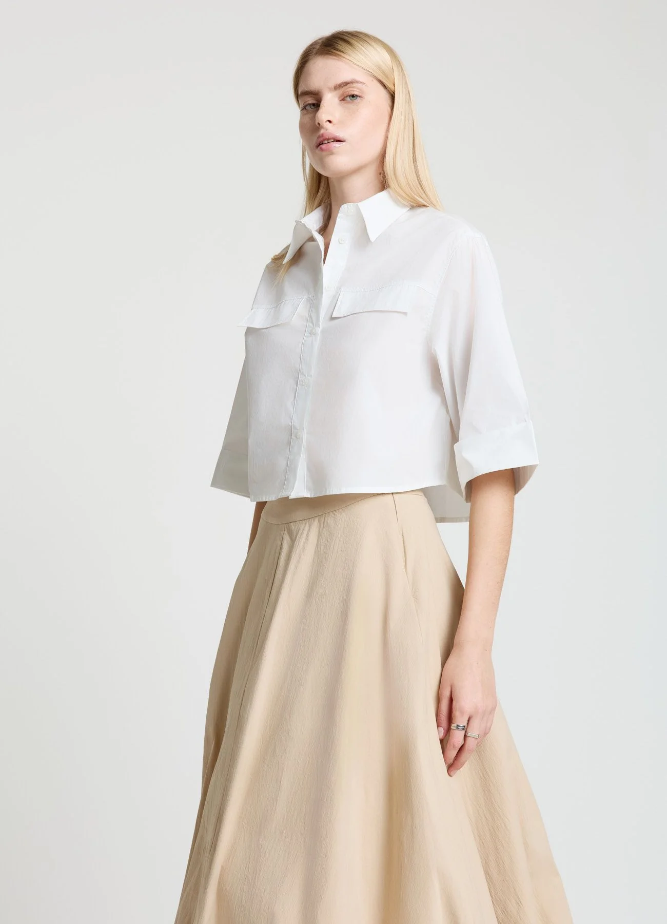 Camicia crop con tasconi - Image 3