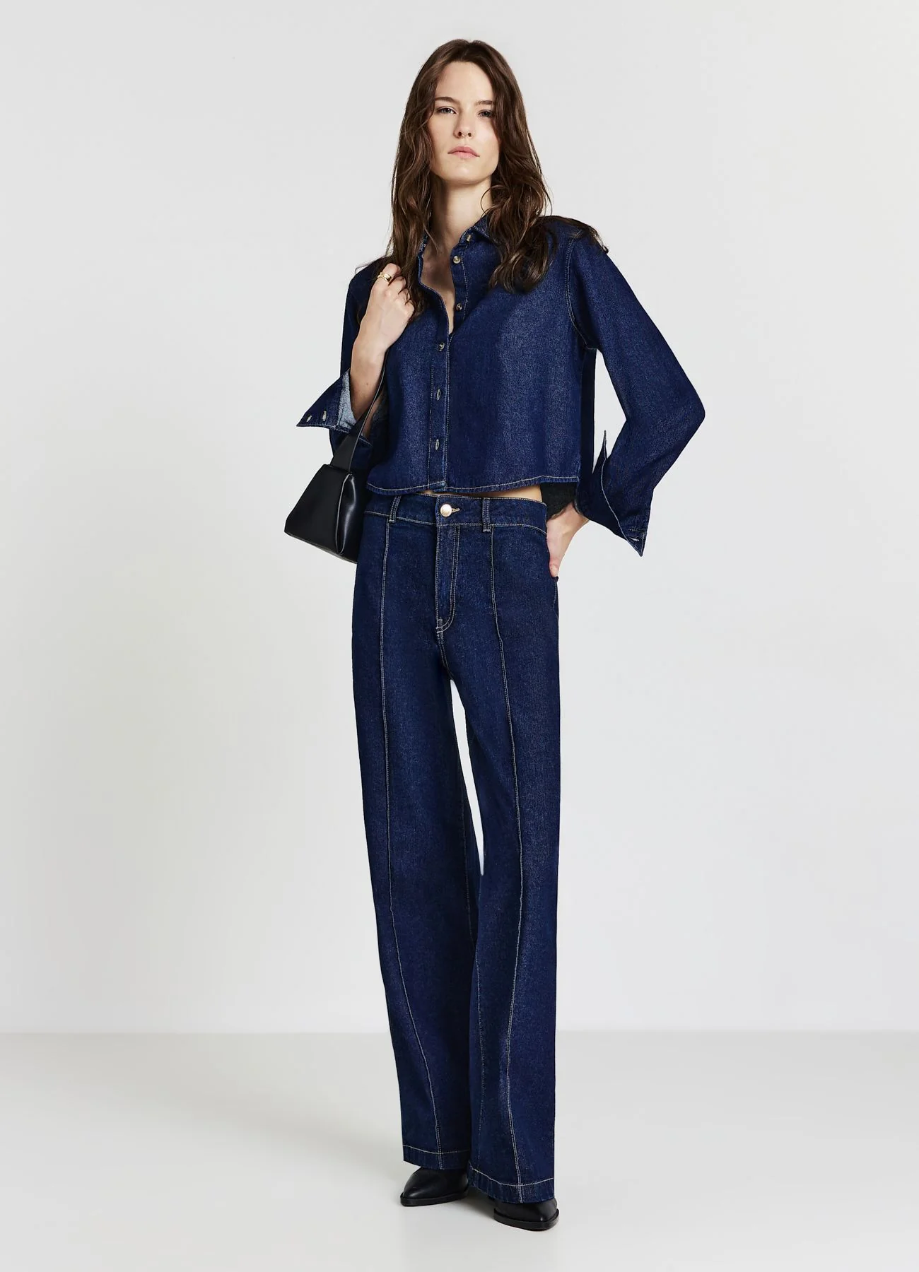 Camicia crop denim - Image 3