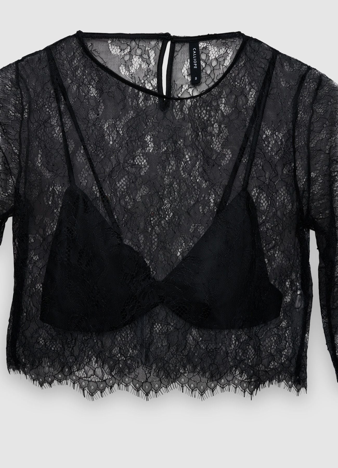 Camicia crop in pizzo con bralette - Image 6