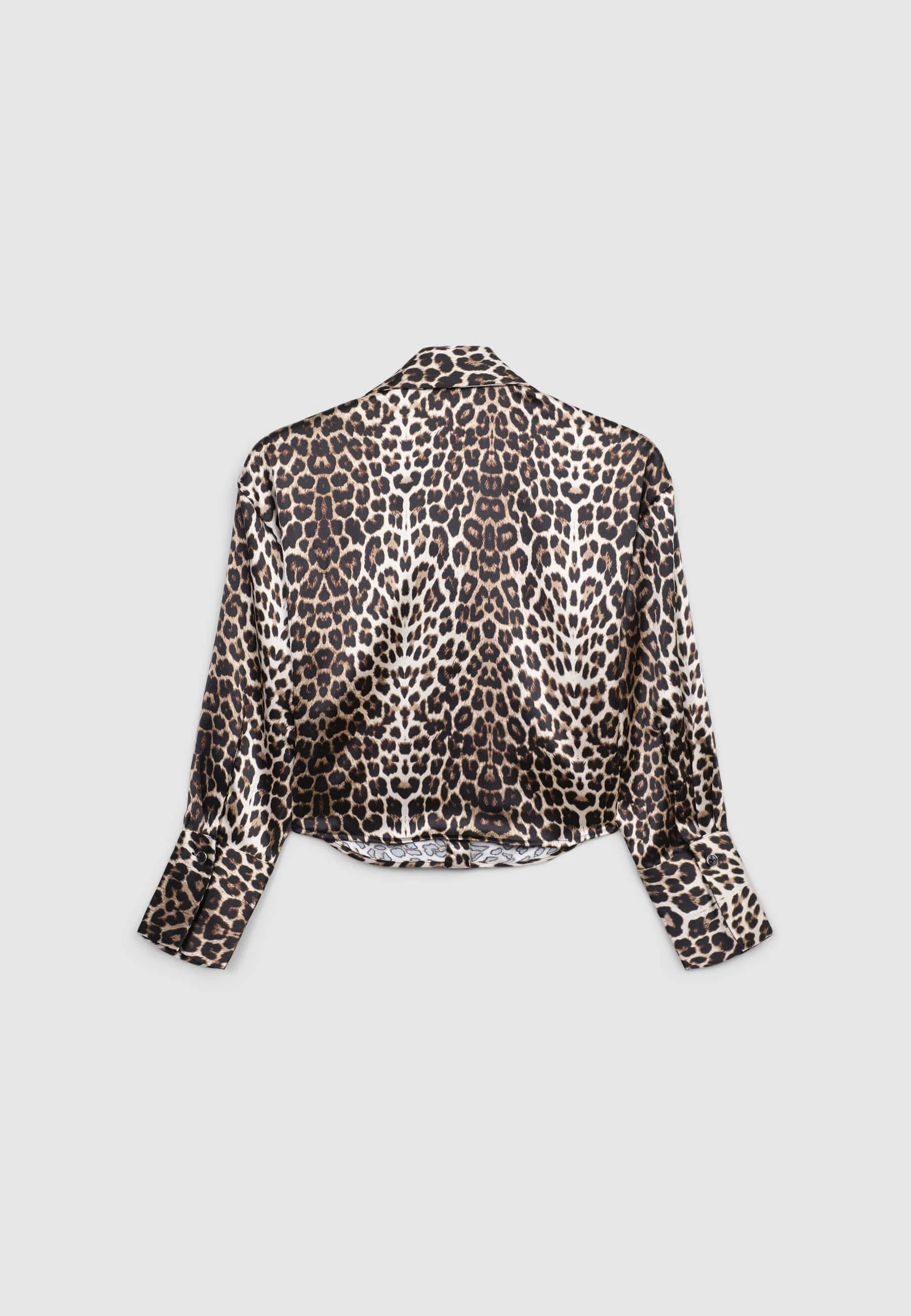 Camicia crop simil satin fantasia animalier - Image 7