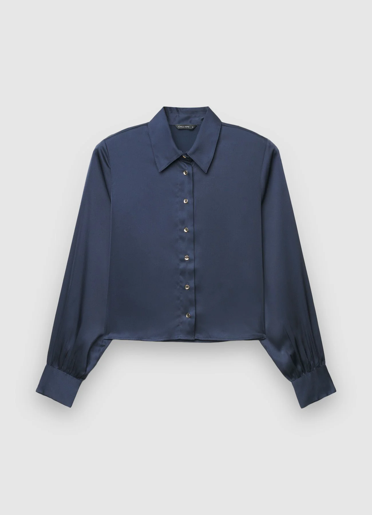 Camicia crop simil satin maniche a palloncino - Image 4
