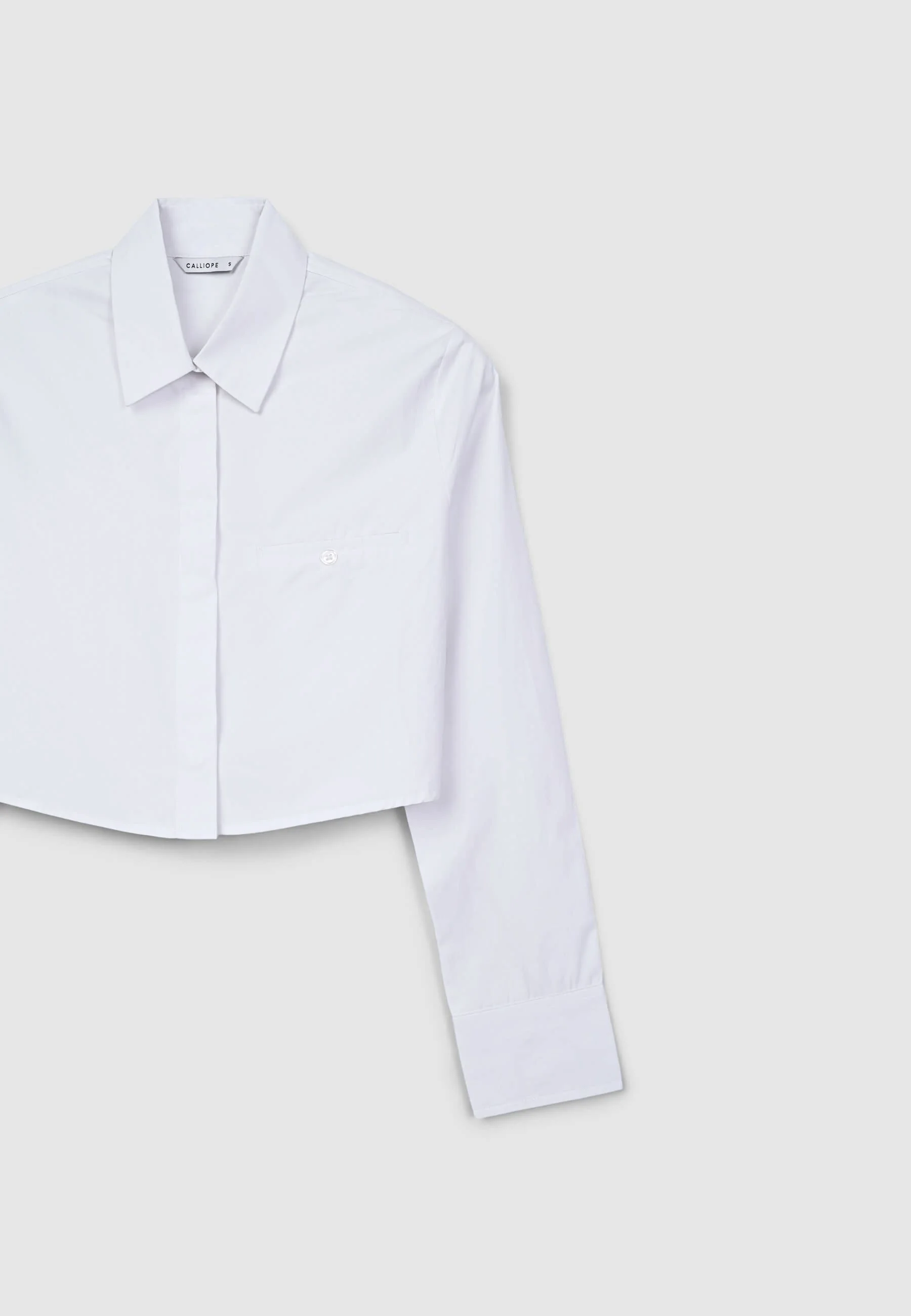 Camicia crop tinta unita - Image 6