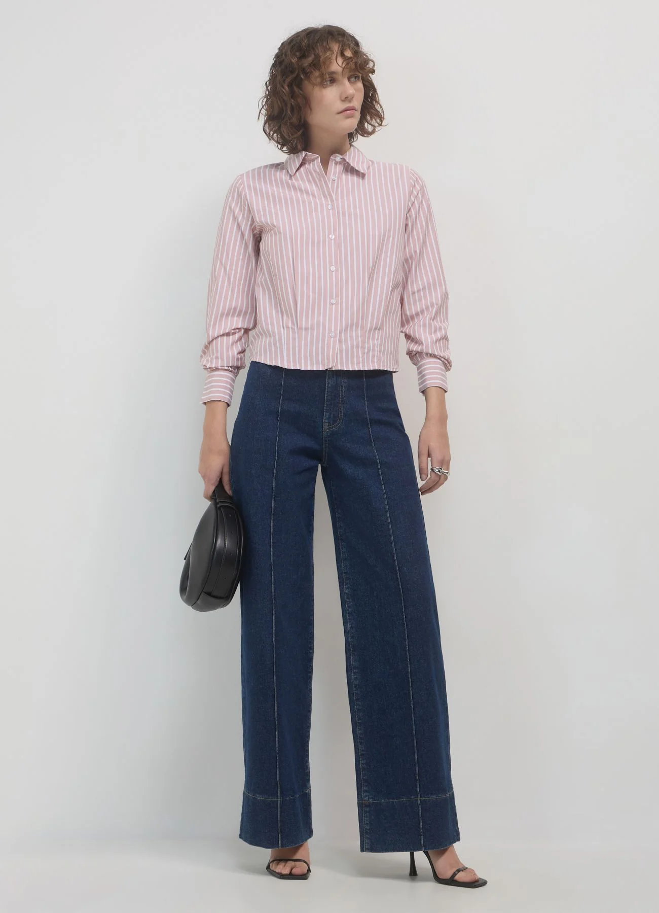 Camicia cropped a righe - Image 3