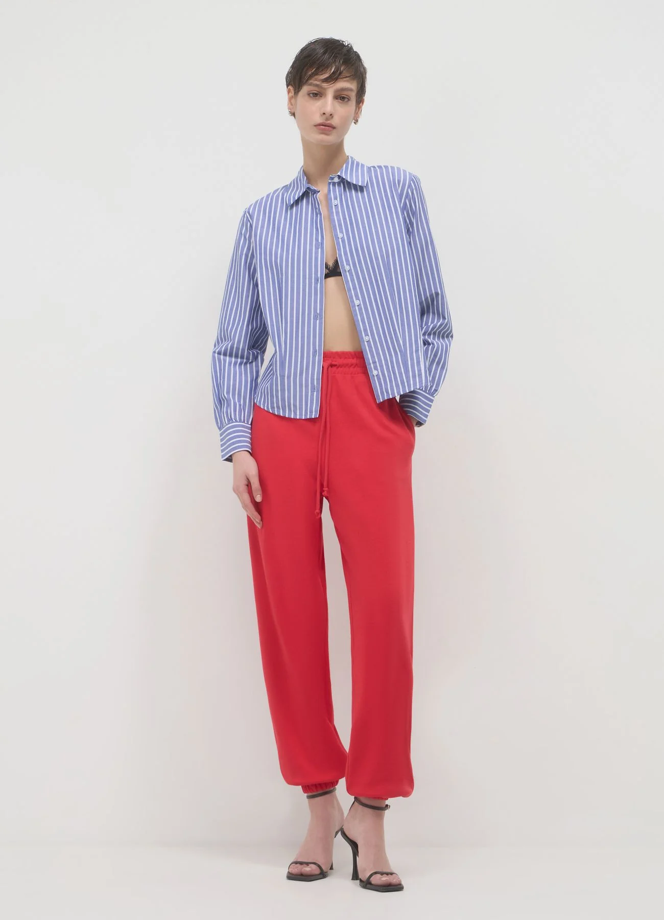 Camicia cropped a righe
