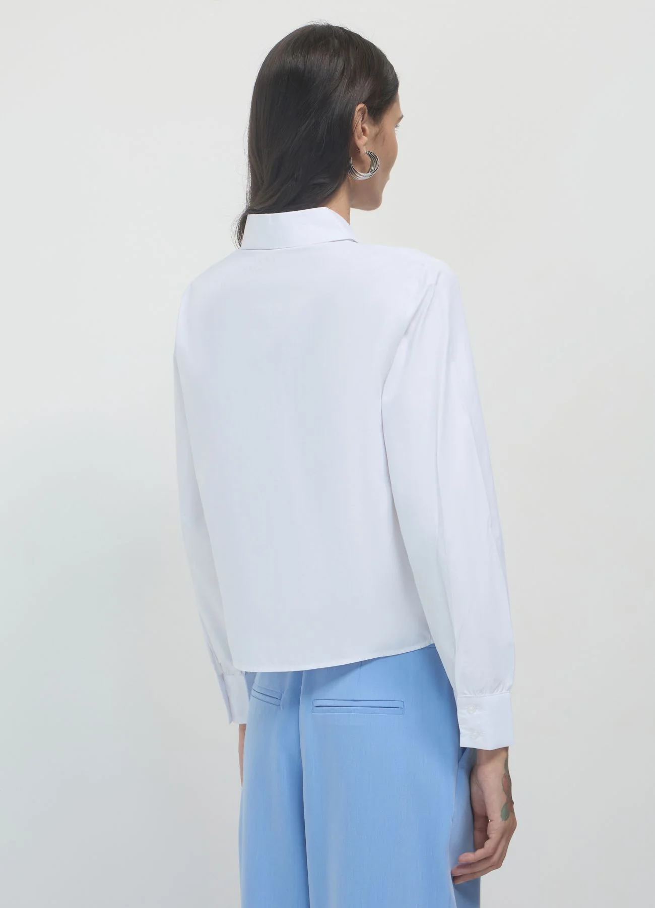Camicia cropped con pinces - Image 3