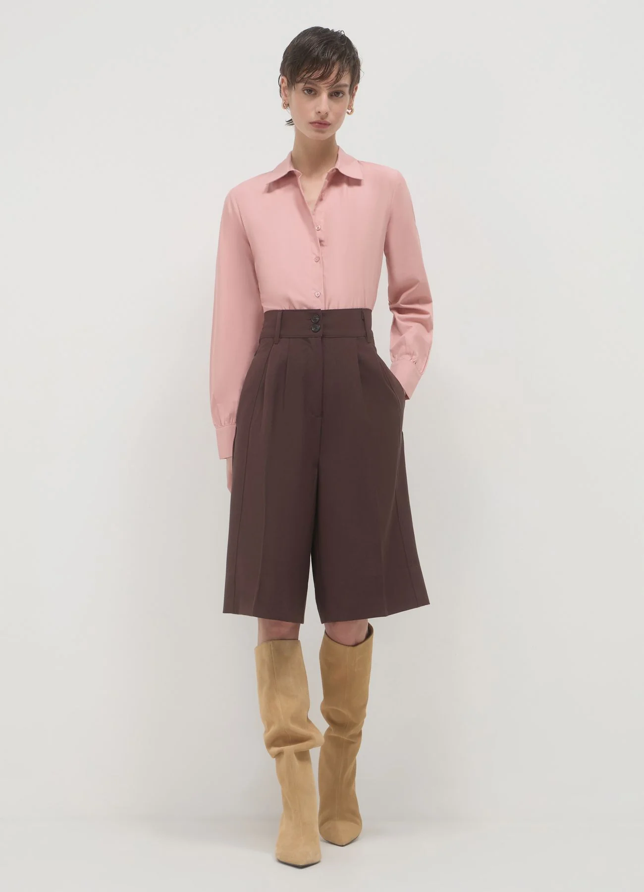 Camicia cropped con pinces - Image 2