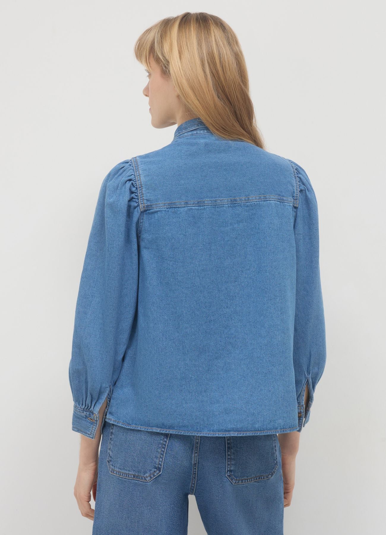 Camicia denim con fiocco - Image 3