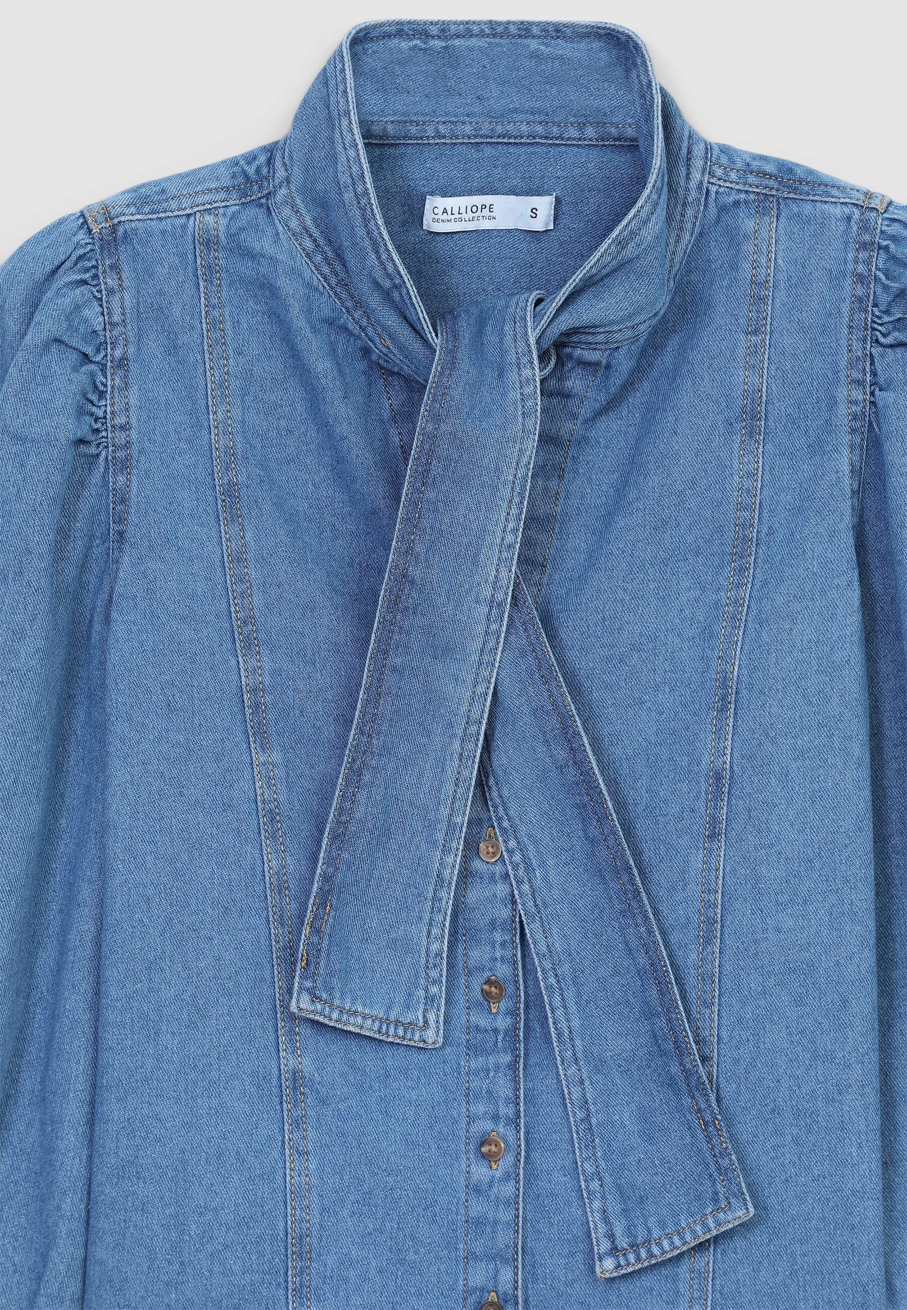 Camicia denim con fiocco - Image 6