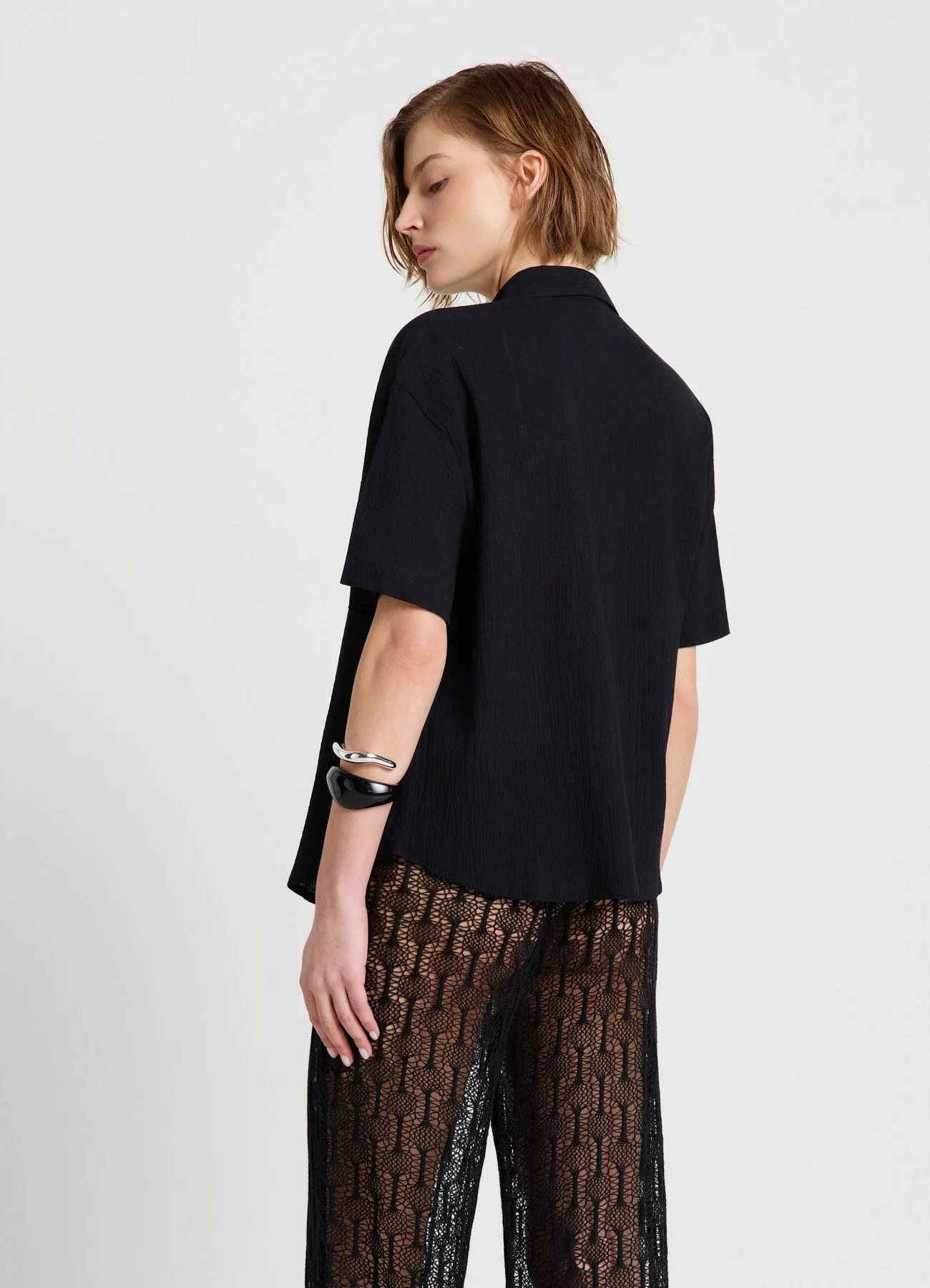 Camicia effetto crinkle con taschino - Image 3