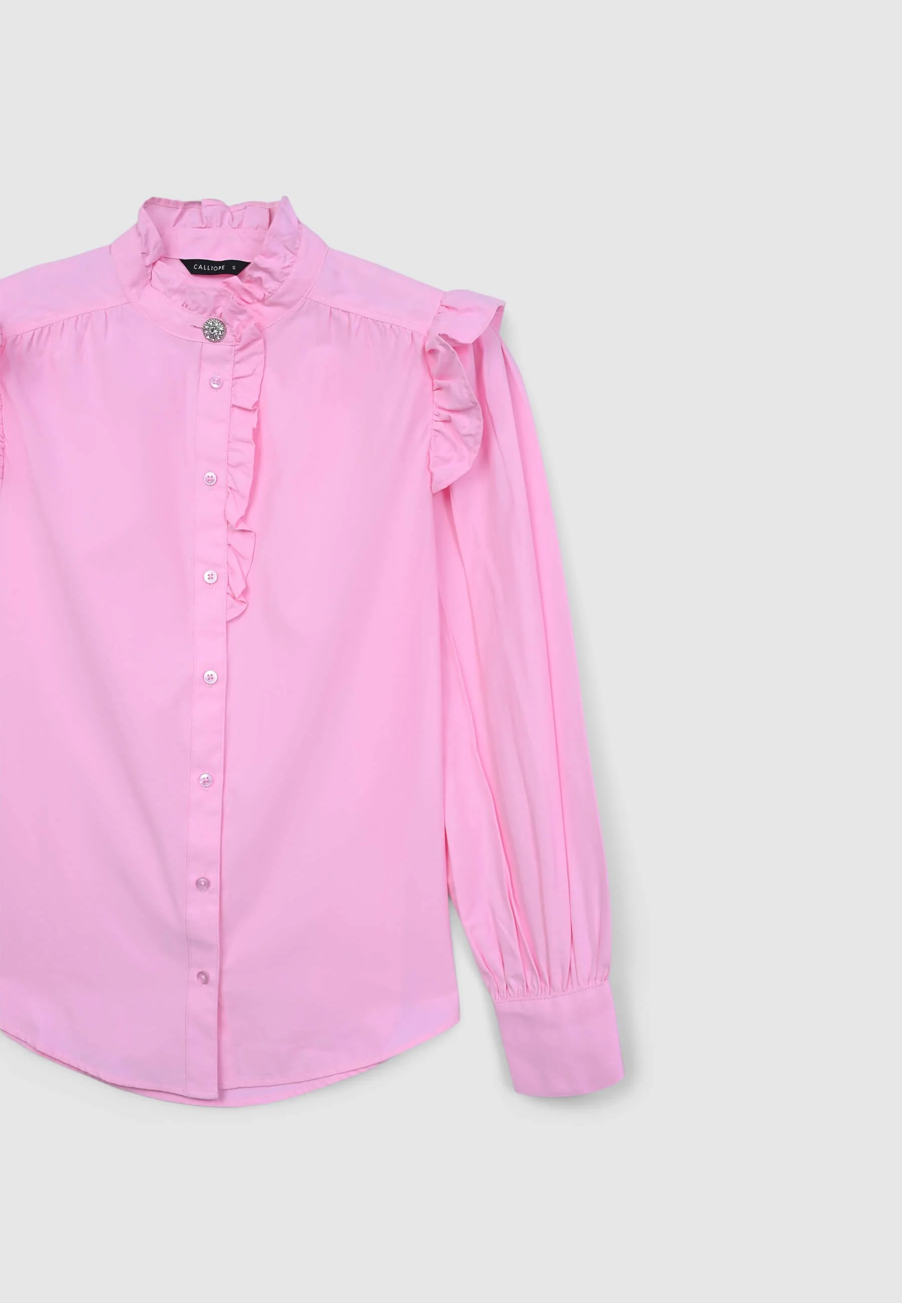 Camicia frill bottone gioiello - Image 4