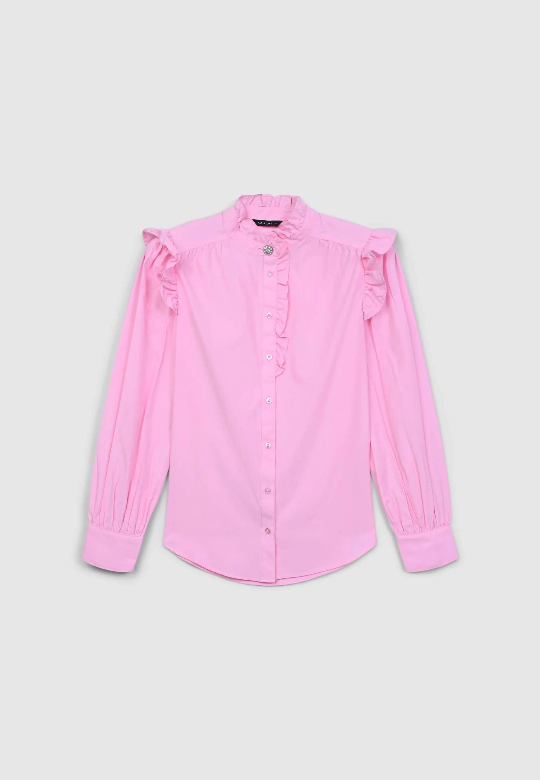 Camicia frill bottone gioiello - Image 6