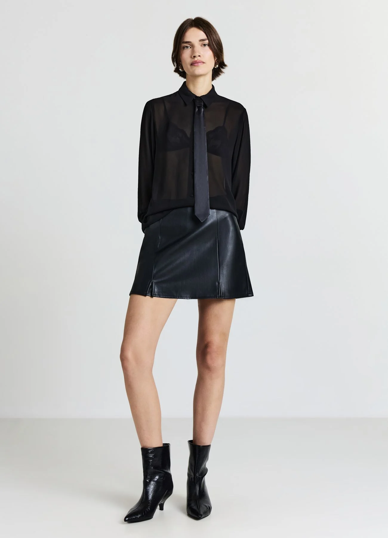 Camicia georgette con cravatta - Image 3