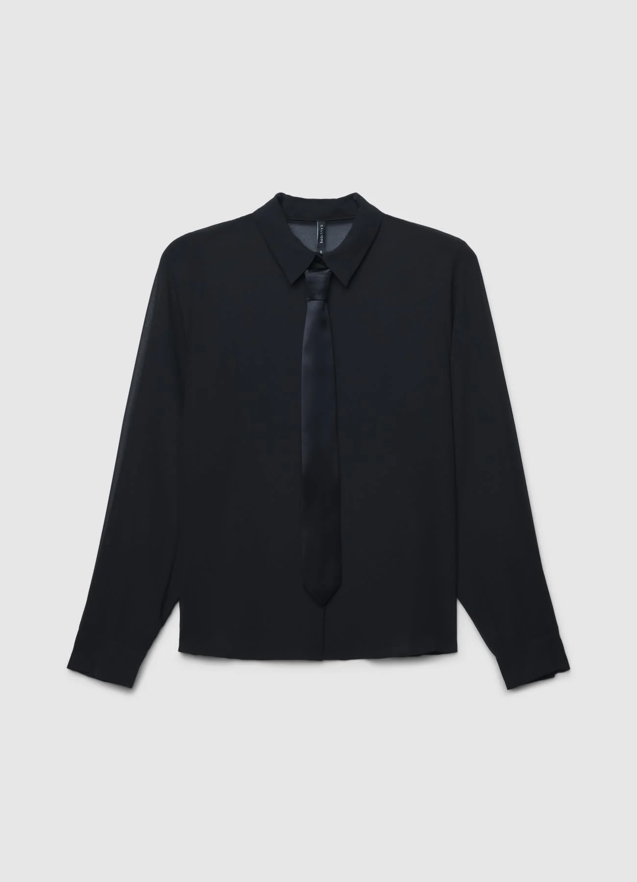 Camicia georgette con cravatta - Image 4