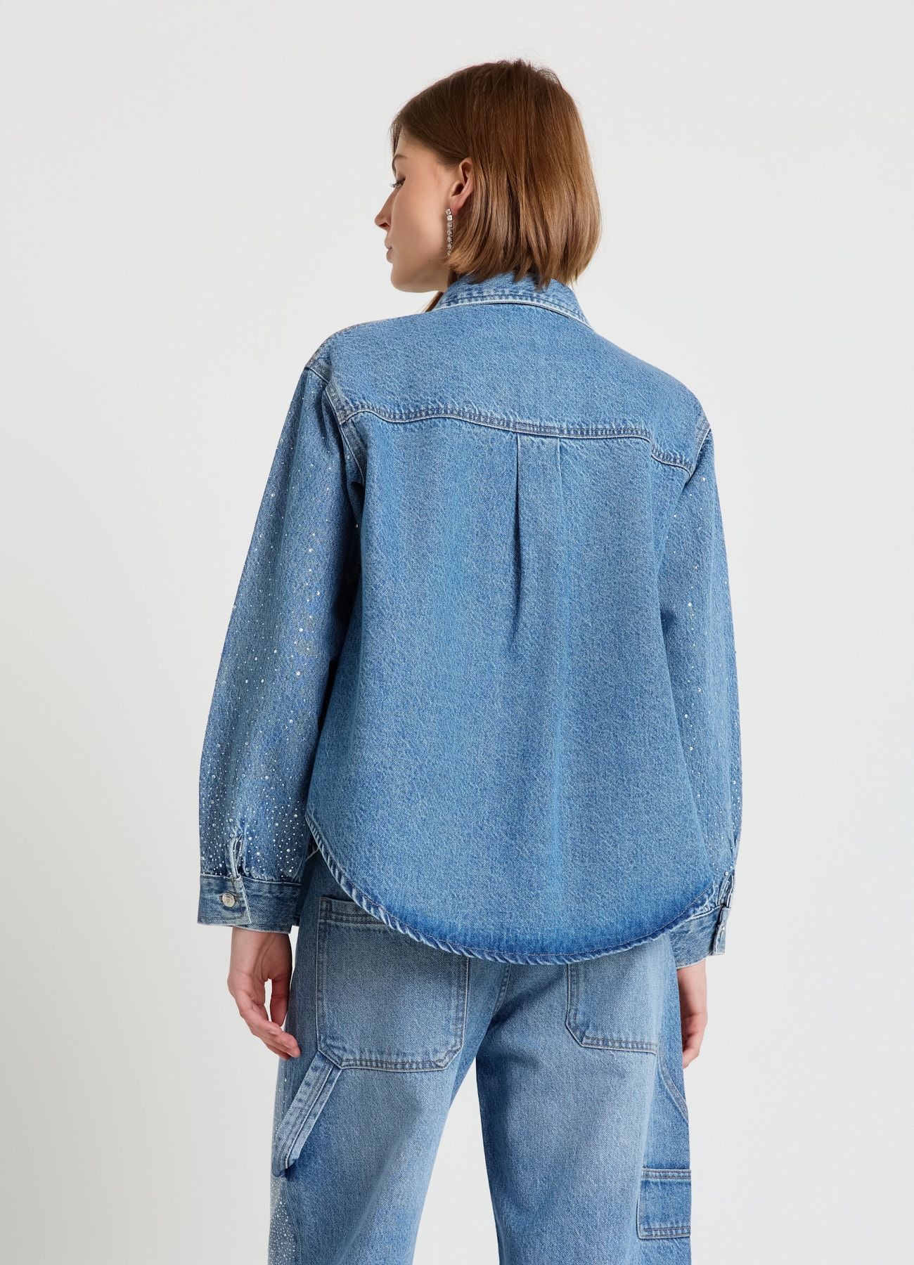 Camicia in denim con strass