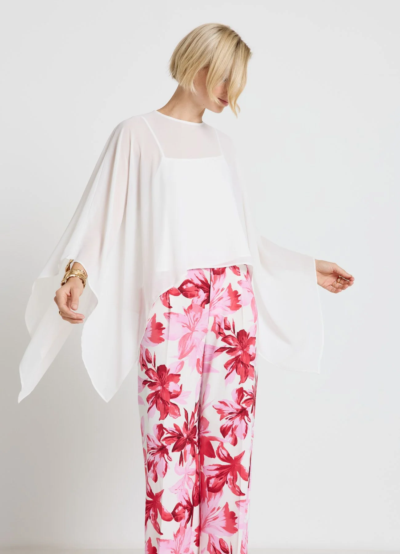 Camicia kimono ampia a tinta unita - Image 7