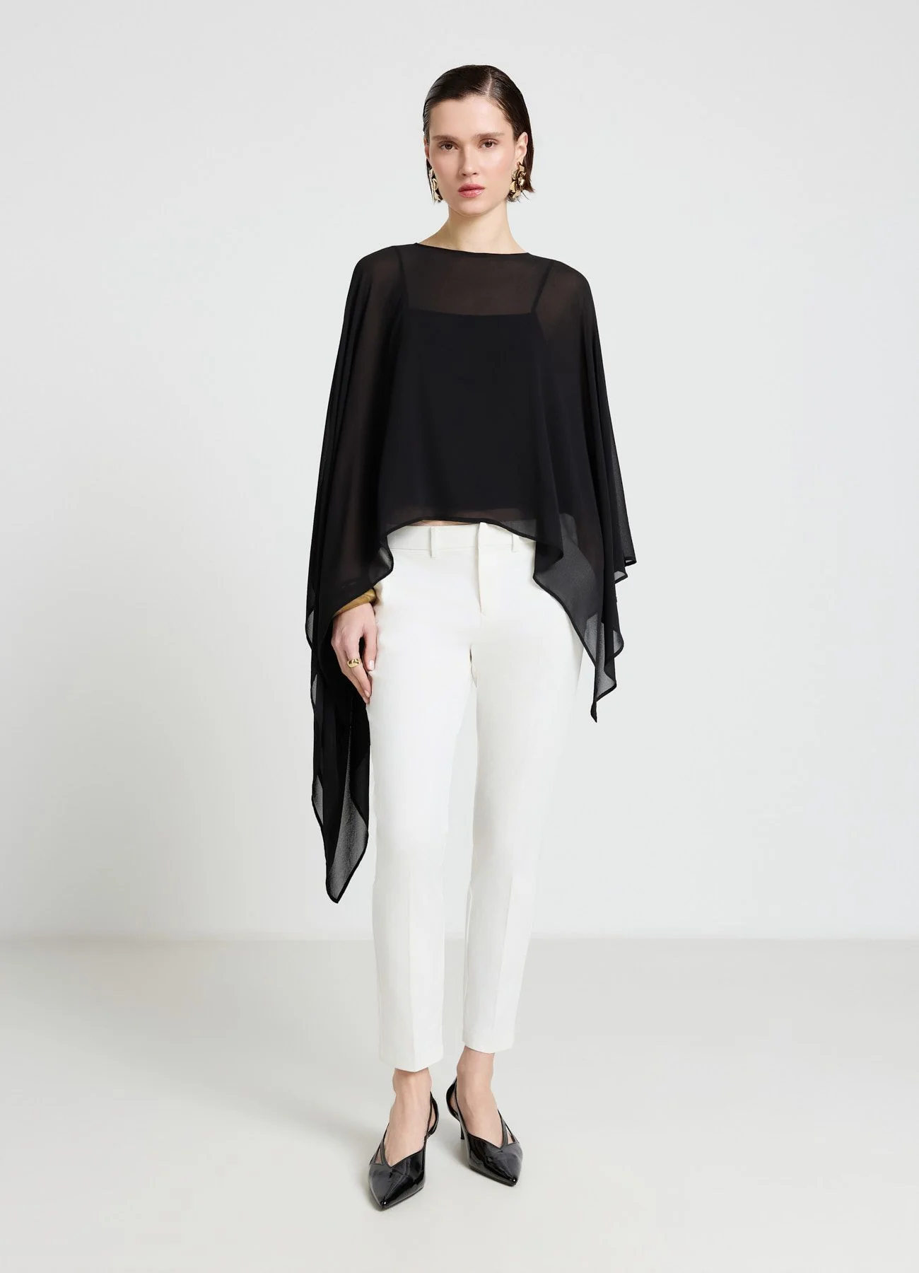 Camicia kimono ampia a tinta unita - Image 3
