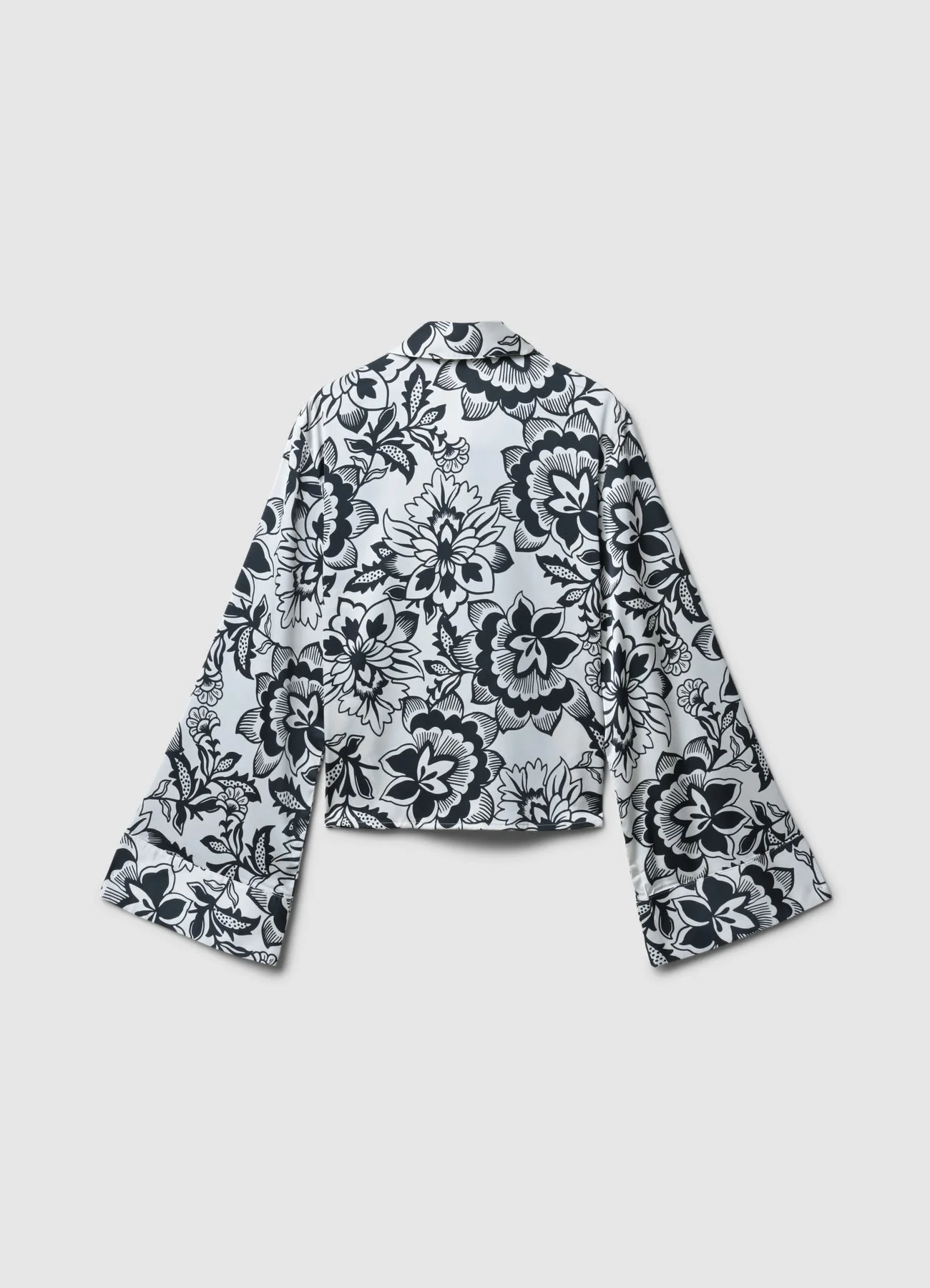 Camicia kimono simil satin fantasia - Image 4