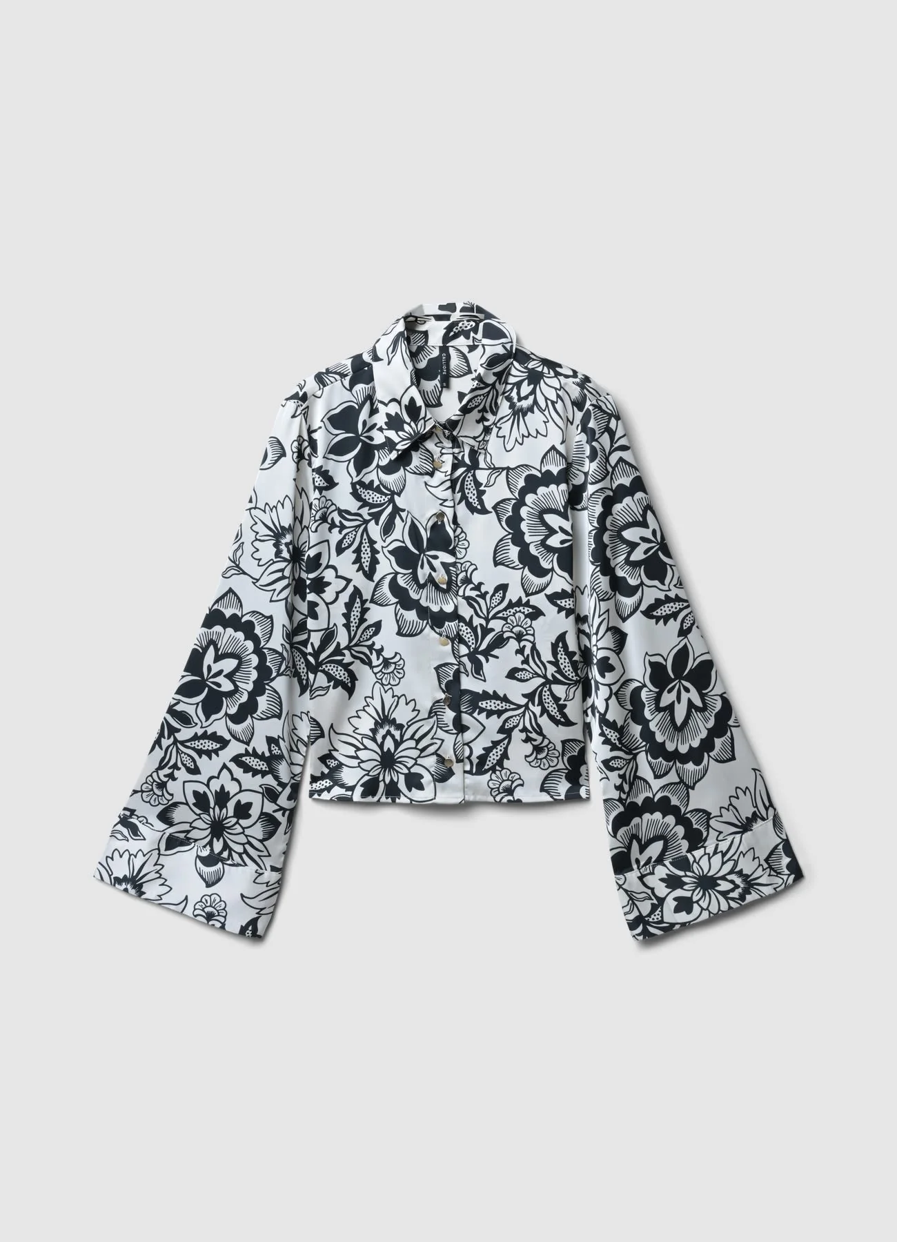 Camicia kimono simil satin fantasia - Image 6