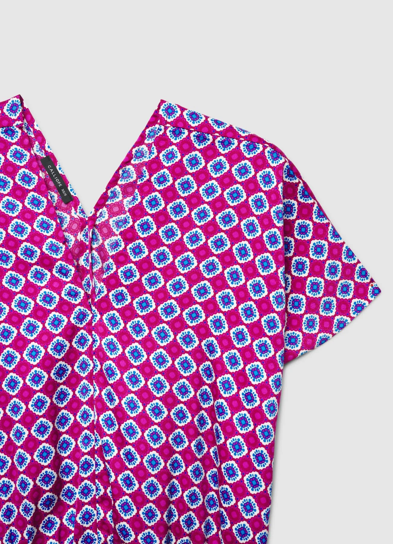 Camicia kimono similsatin a fantasia - Image 4