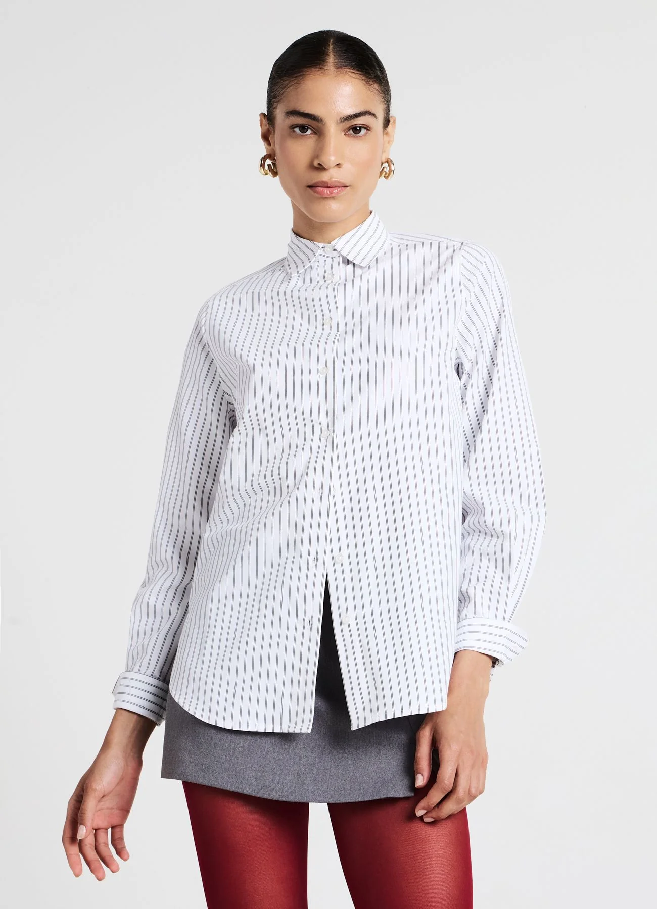 Camicia misto cotone a righe - Image 2