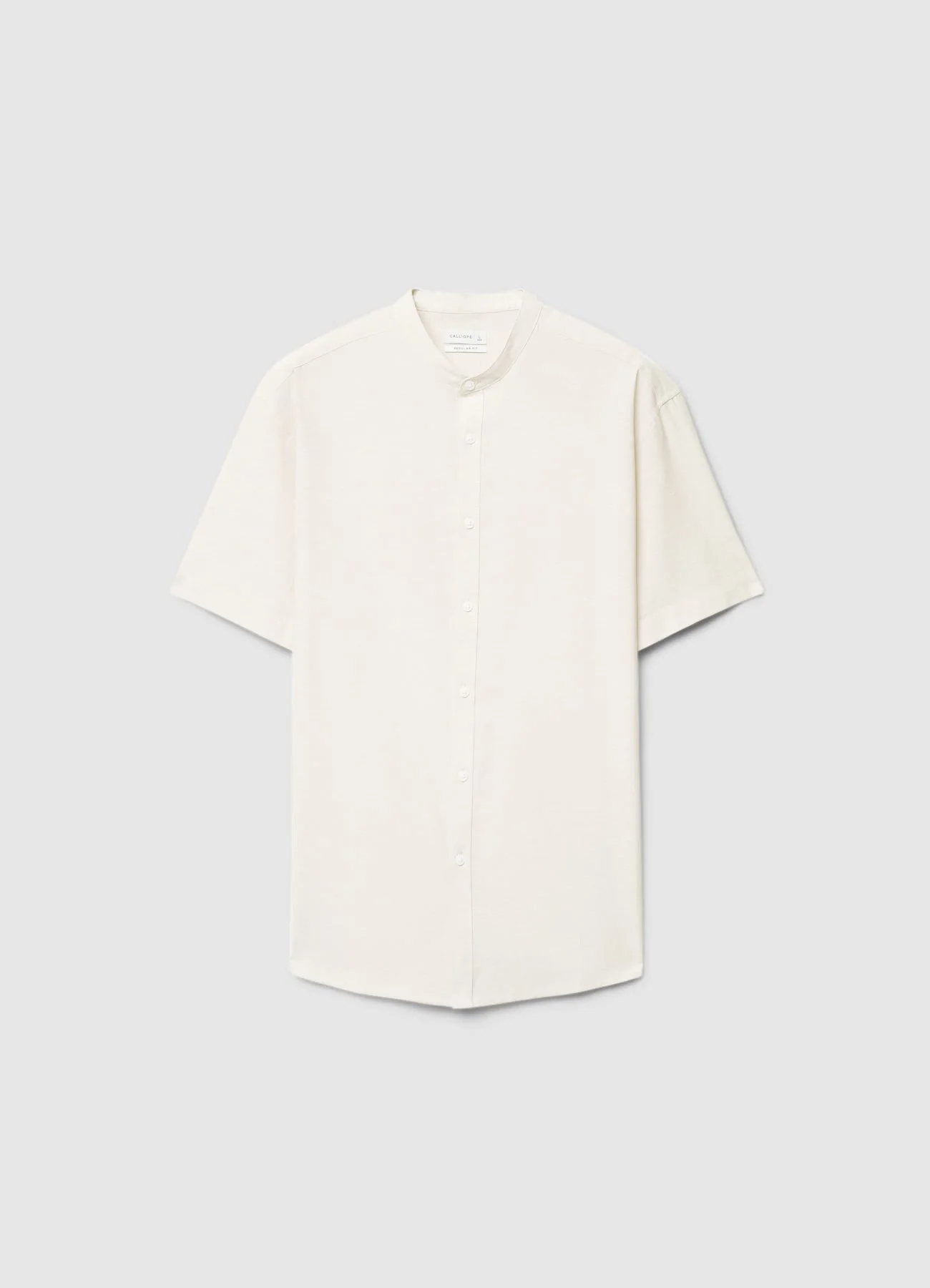 Camicia misto lino con collo coreana - Image 6
