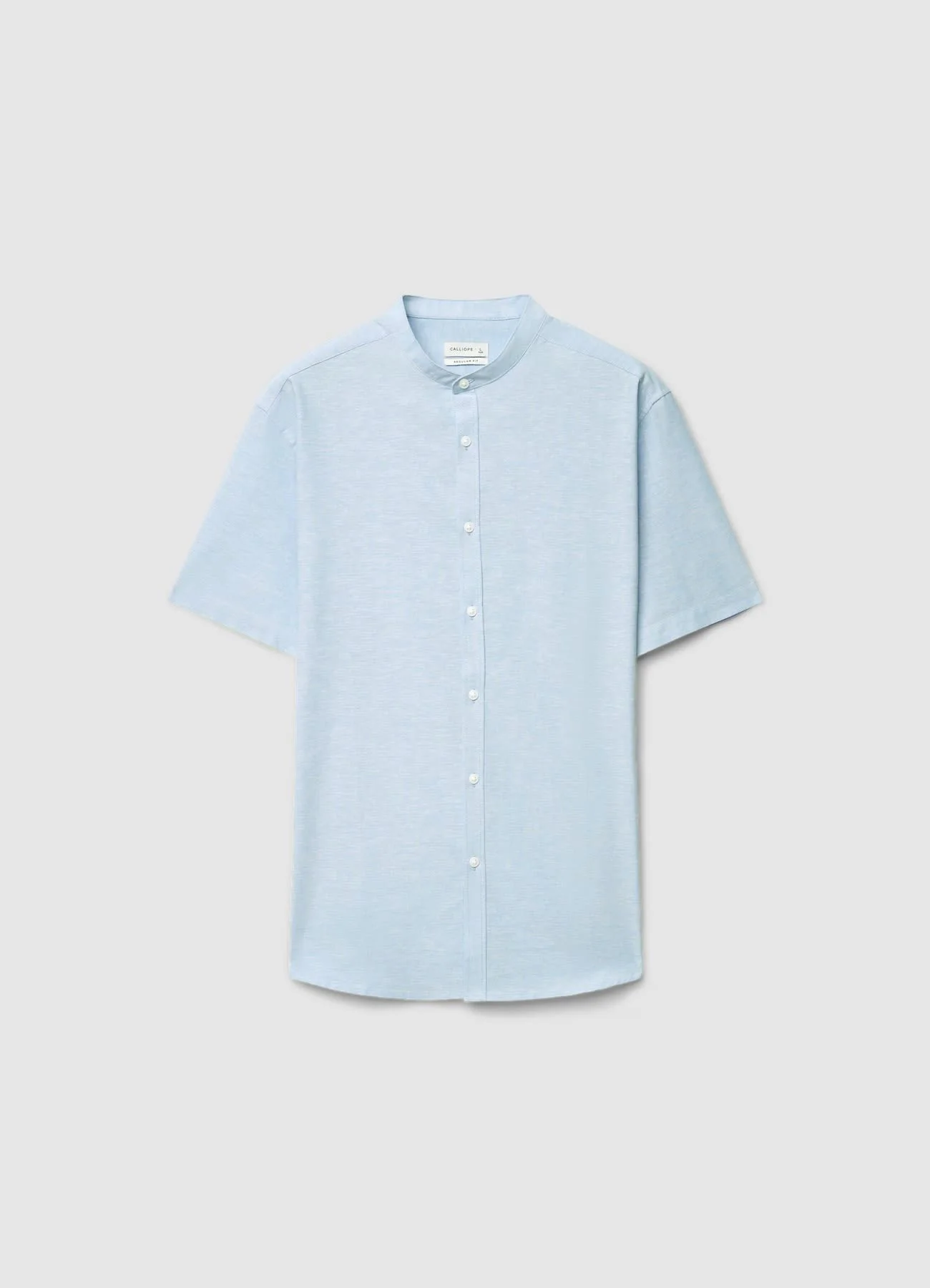 Camicia misto lino con collo coreana - Image 5