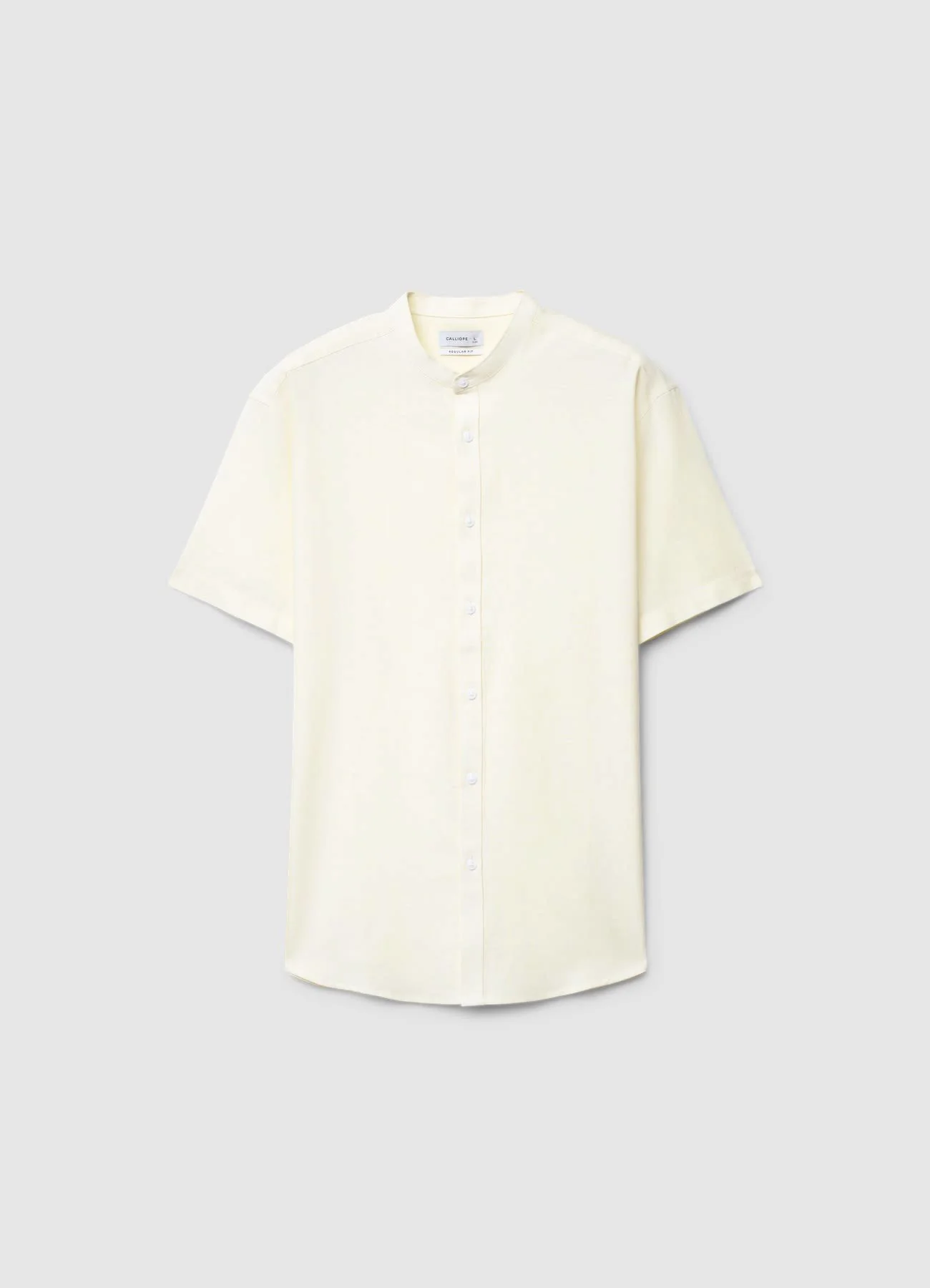 Camicia misto lino con collo coreana - Image 4