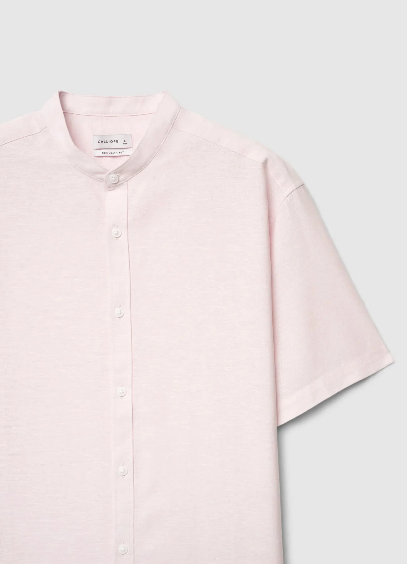Camicia misto lino con collo coreana - Image 6